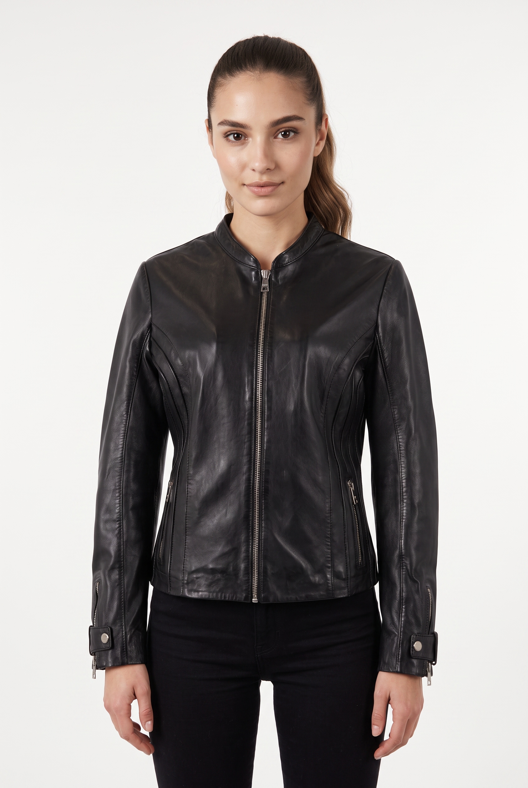 Mauritius Lederjacke "MWLuciana" mit kurzem Stehkragen