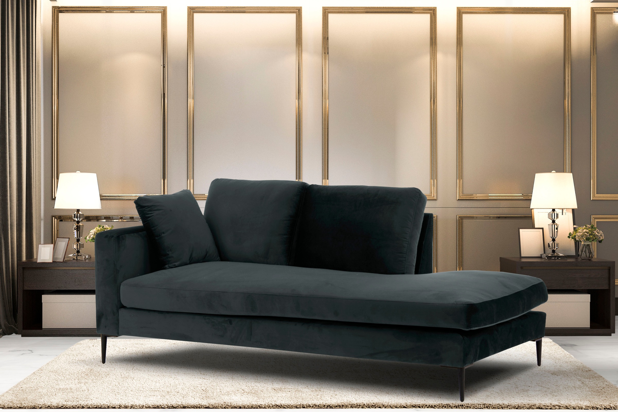 Home affaire Recamiere "Cozy Chaiselongue, Maße B/T/H: 195/97/80 cm" mit lo günstig online kaufen