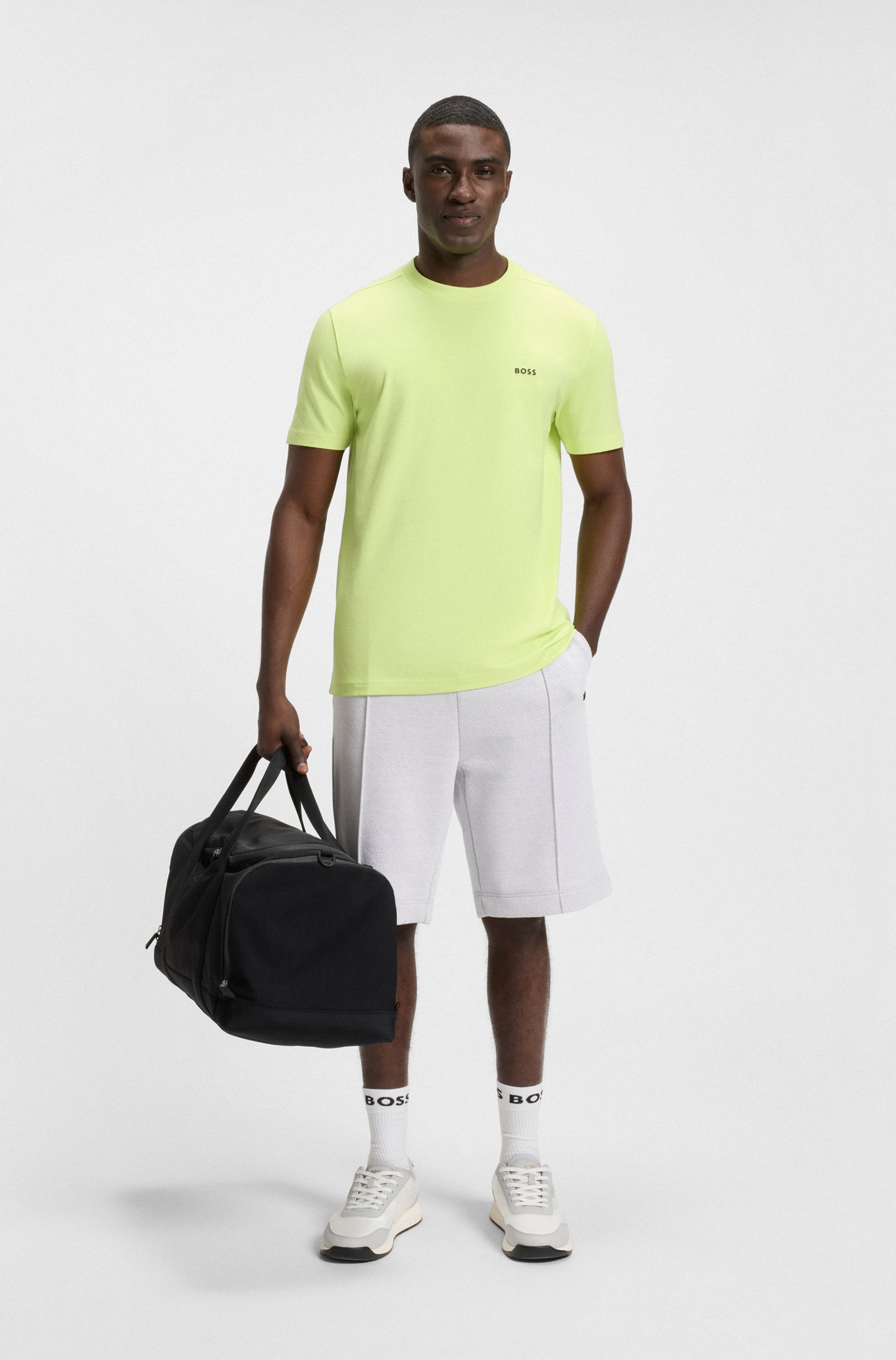 BOSS GREEN Rundhalsshirt »Tee«, mit gummiertem Kontrast-Logo