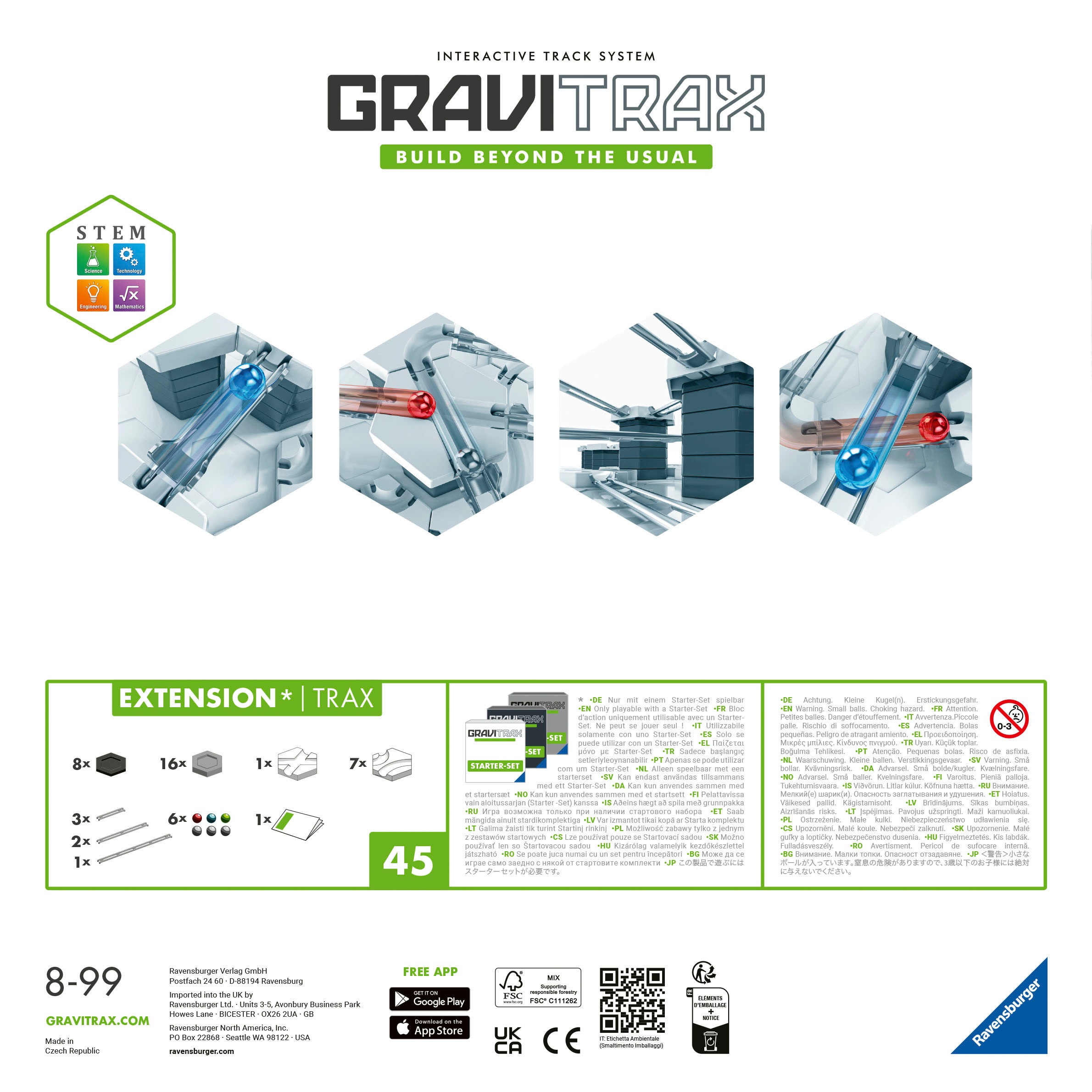 Ravensburger Kugelbahn-Bausatz »GraviTrax Extension Trax«, Made in Europe