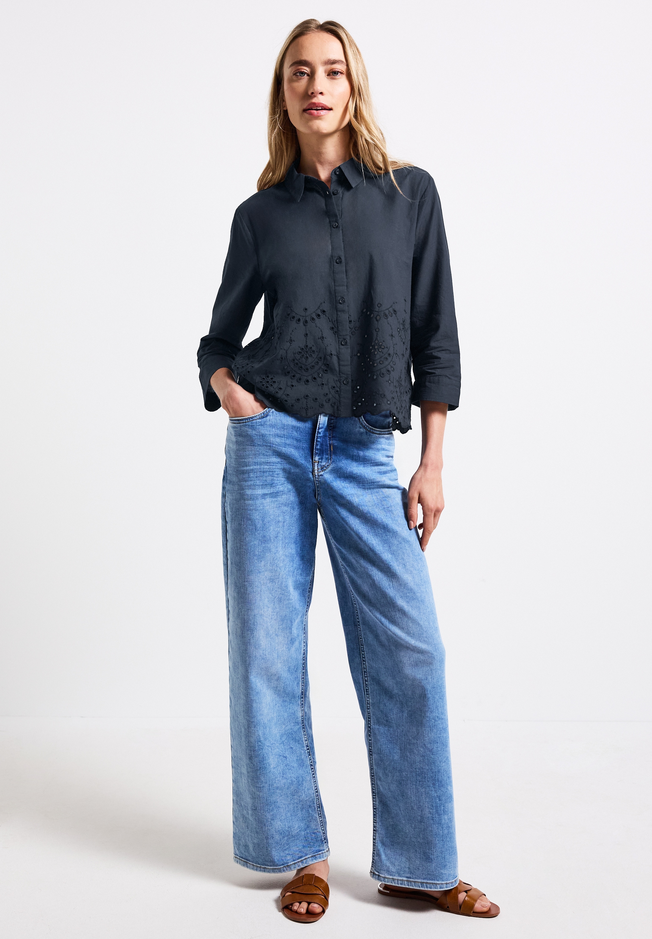 STREET ONE Hemdbluse, mit 3/4 Ärmeln