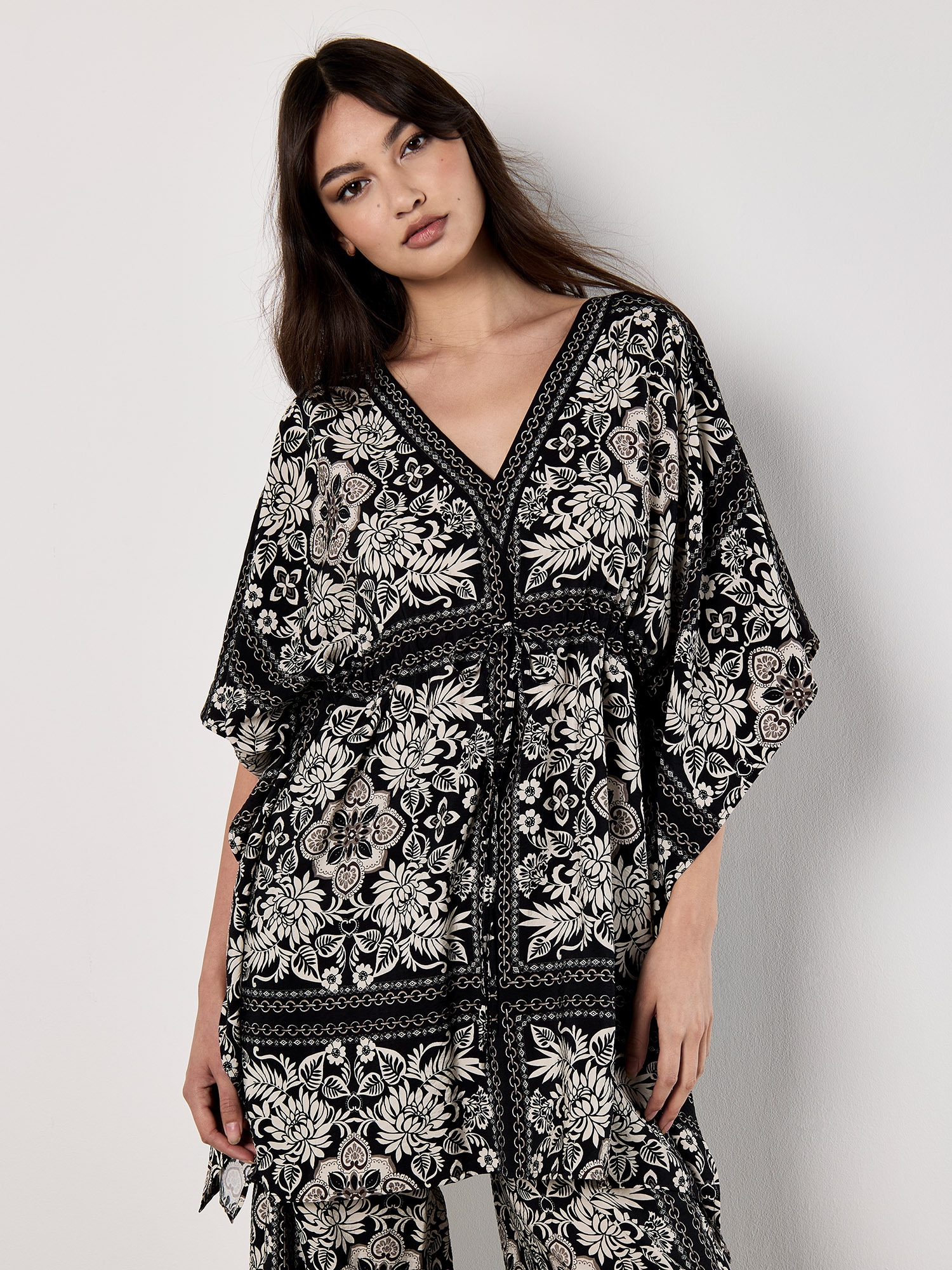 Apricot Tunikakleid »Kimono Scarf Print Dress« mit Bindeband