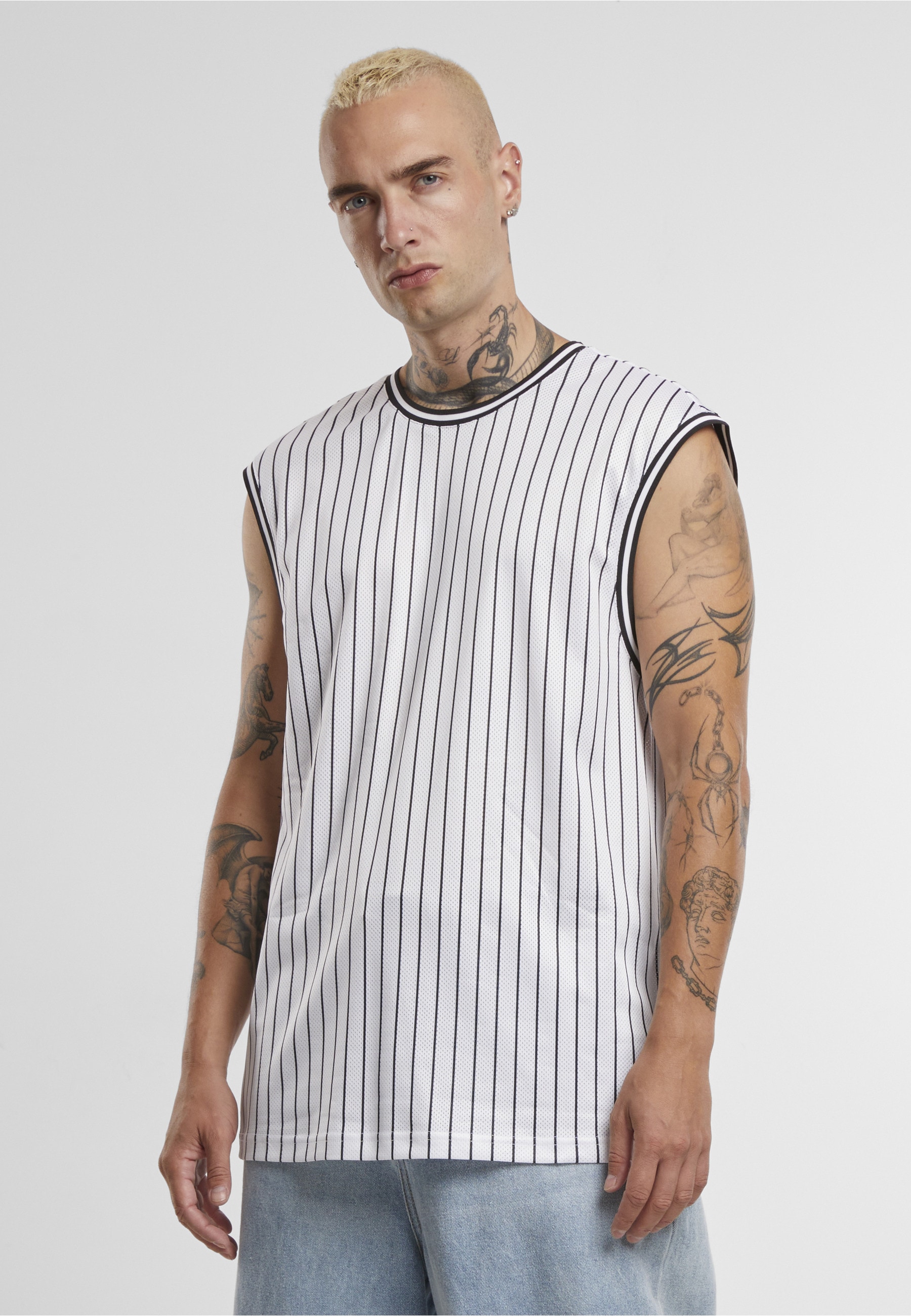 URBAN CLASSICS Tanktop »Urban Classics Striped Mesh Tanktop« 1 Stk.