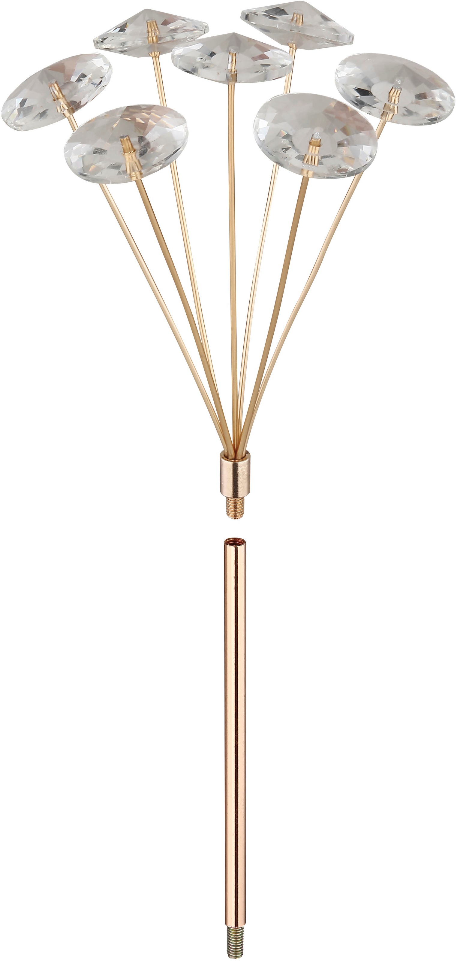 GLOBO LIGHTING Deckenleuchte »KATRINA« G9 1 Stk. Warmweiß Goldfarbene Deckenleuchte mit K9 Kristallen, LED inklusive