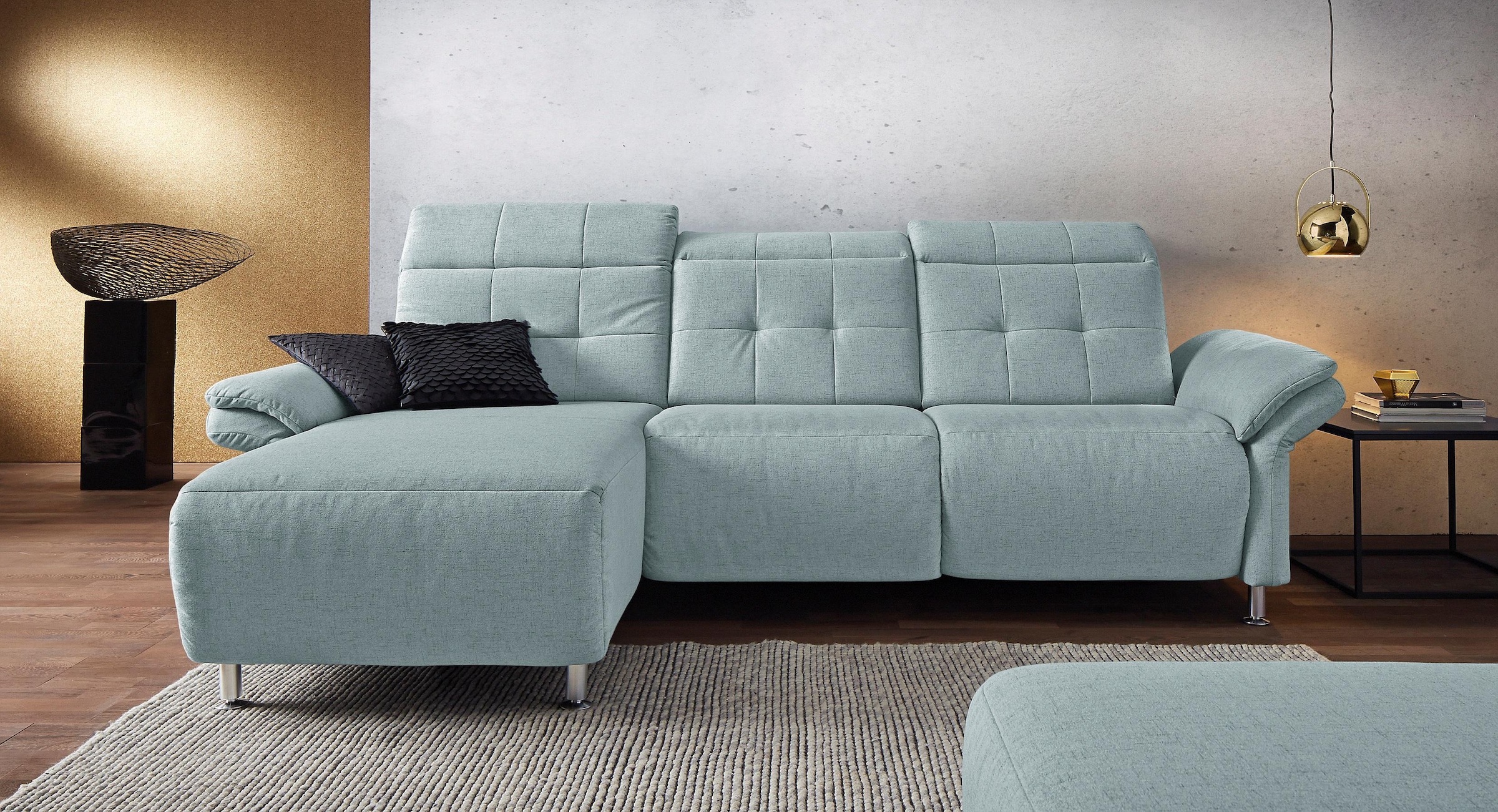 PLACES OF STYLE Ecksofa »Manhattan L-Form« 2 Sitze mit elektrischer Relaxfunktion, verstellbare Armlehnen