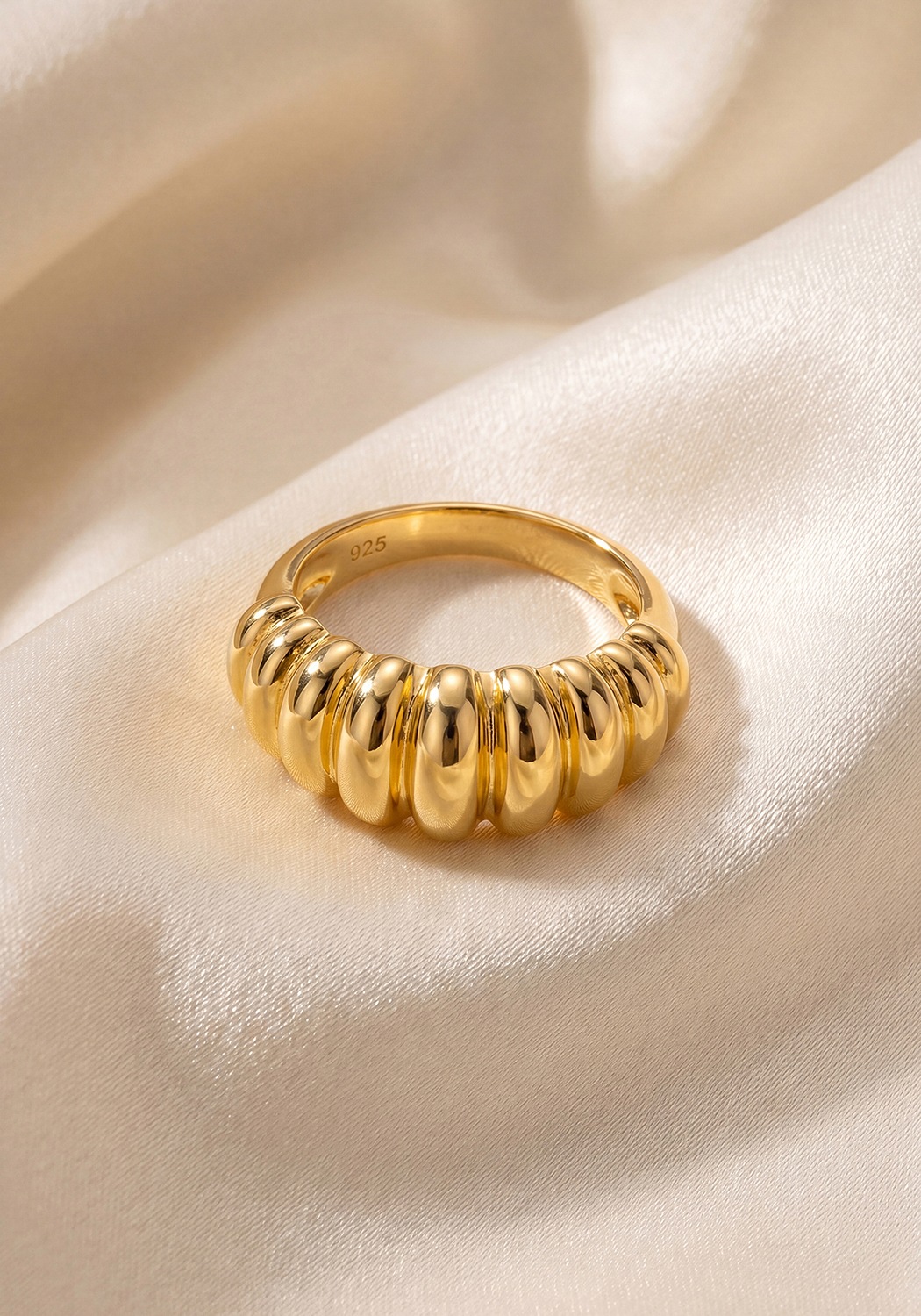 JOBO Fingerring »Statement Ring« 925 Silber vergoldet