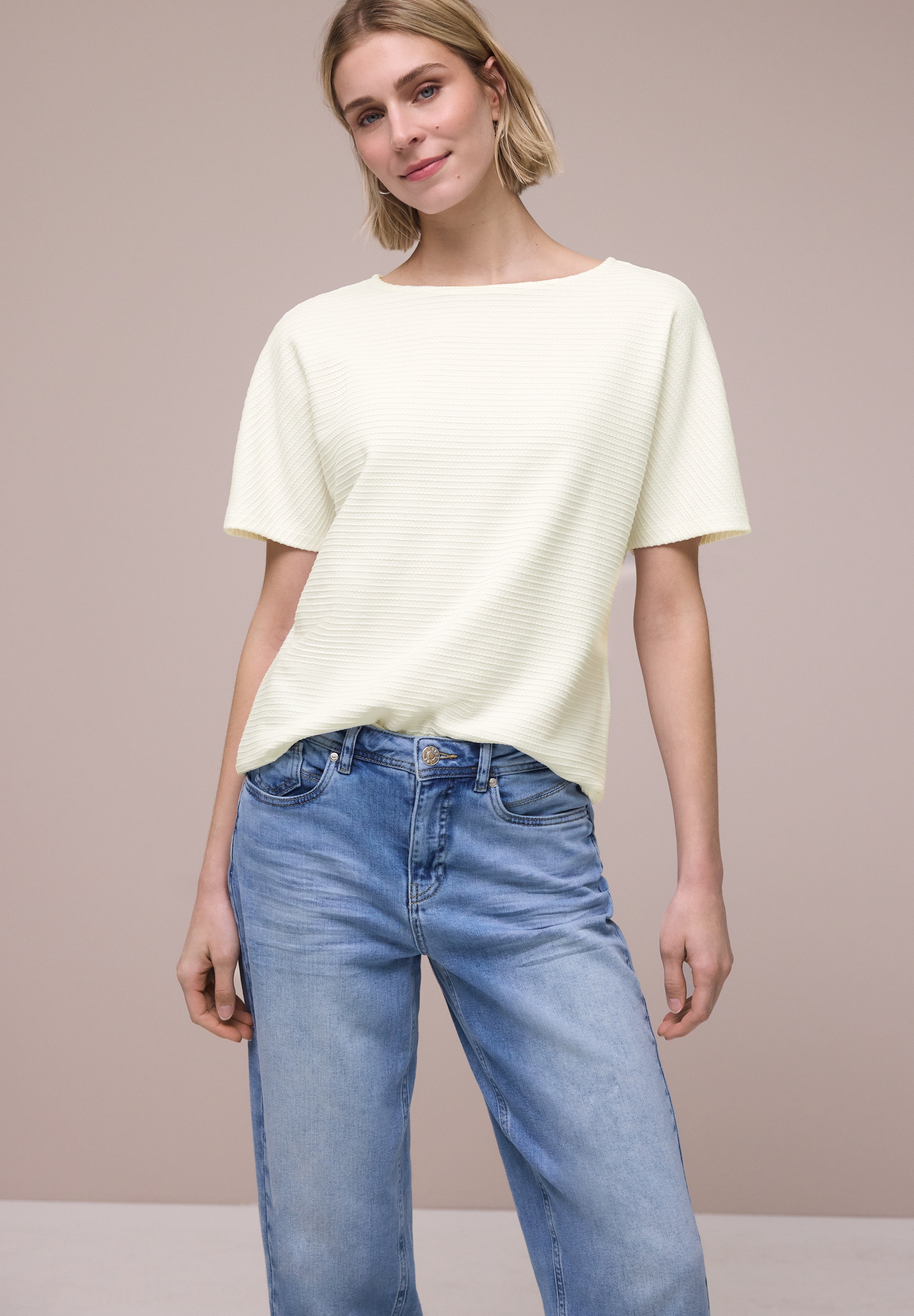 STREET ONE T-Shirt mit U-Boot-Ausschnitt