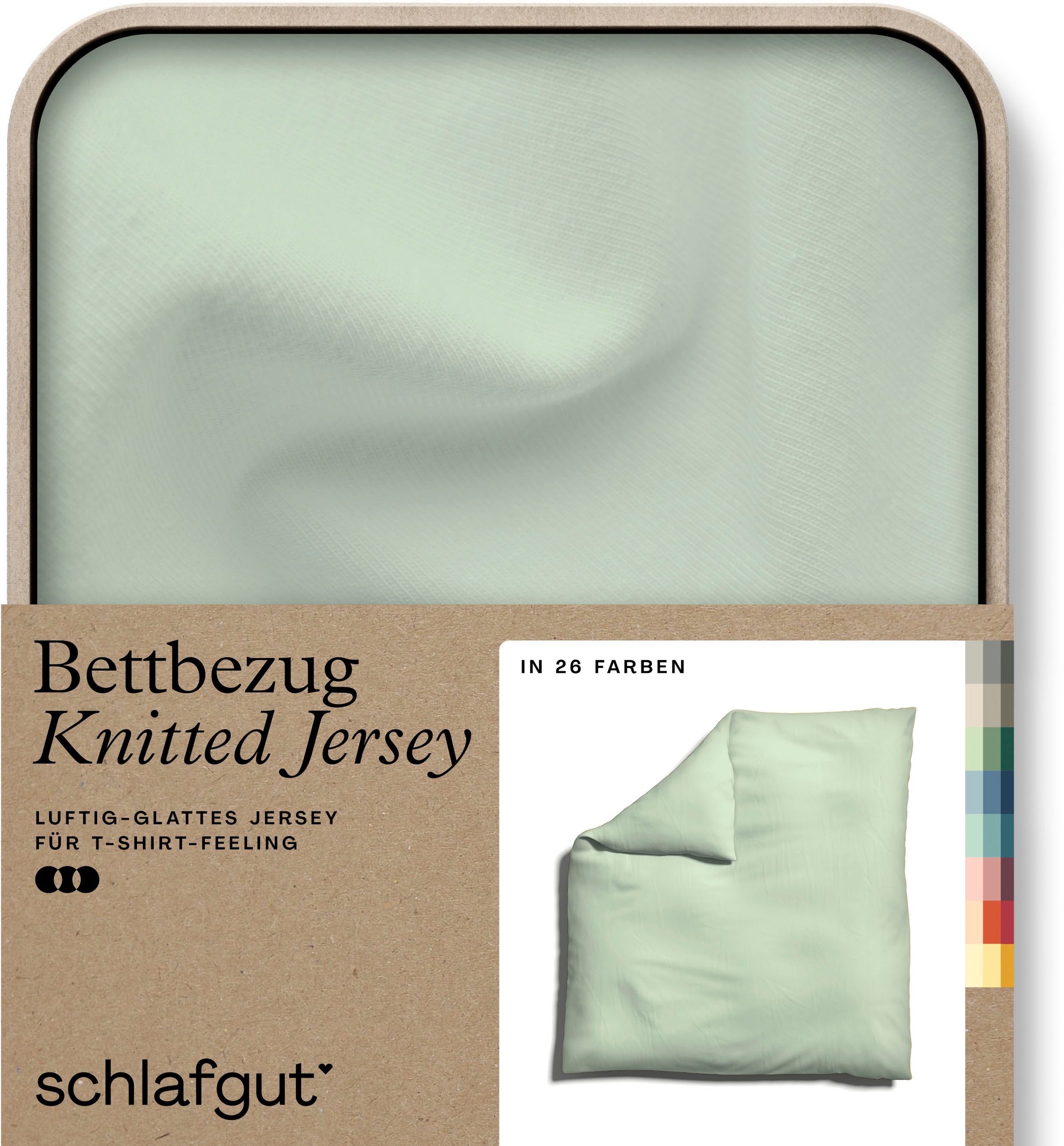 Schlafgut Bettbezug »Knitted Jersey uni, aus Bio-Baumwolle mit Elasthan, Reißverschluss«, (1 St.), bügelfrei, Mix & Match Bettwäsche: passender Kissenbezug erhältlich