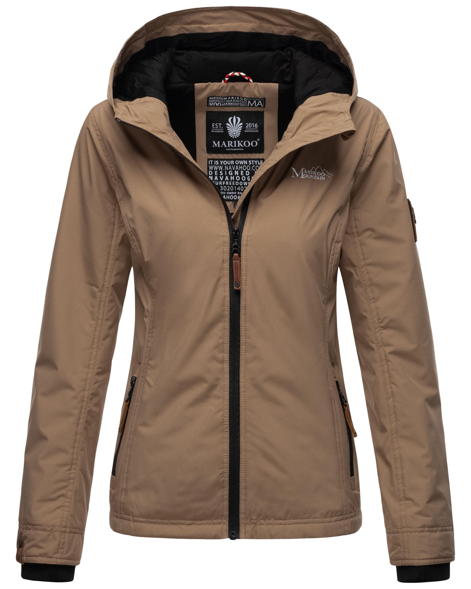 Marikoo Outdoorjacke "Brombeere", sportliche Übergangsjacke mit Kapuze