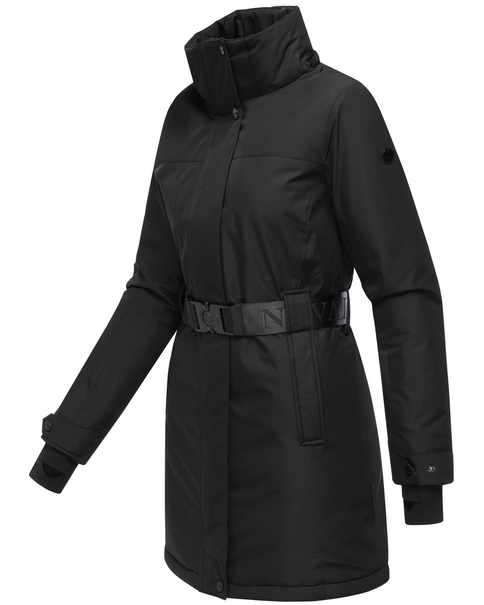 Navahoo Wintermantel »Frostkuss 14«, Warmer Damen Mantel mit abnehmbarer Kapuze und Taillengürtel