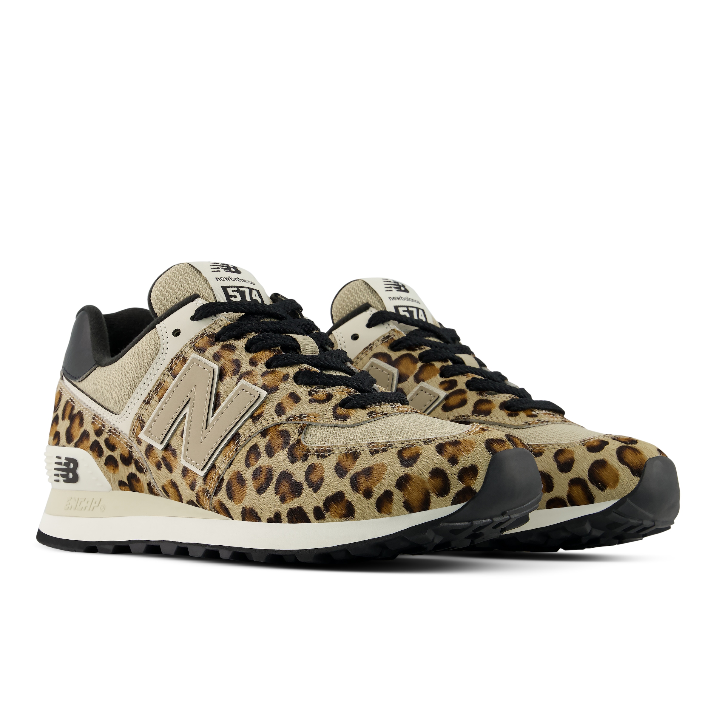 NEW BALANCE Damen Sneaker "574", Gr. 41stoneware, linen, schwarz, Leder, Synthetik, Schuhe