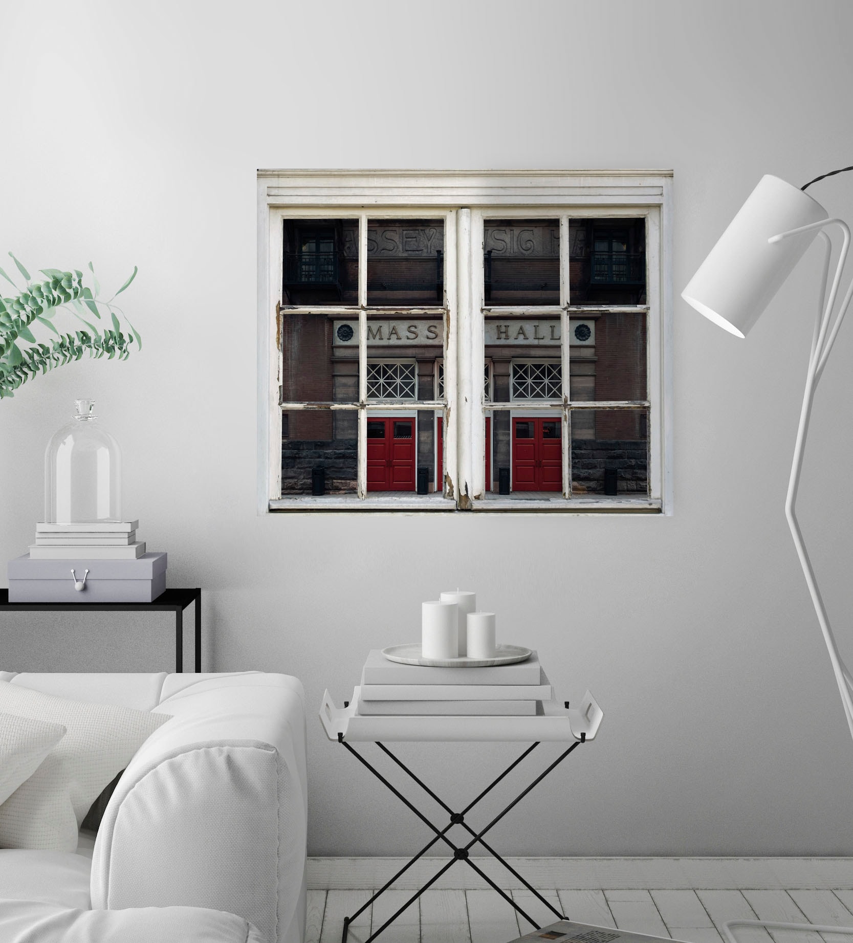 queence Wandsticker »MASS HALL«, Wandsticker, Wandbild, selbstklebend, 3D, Fenster