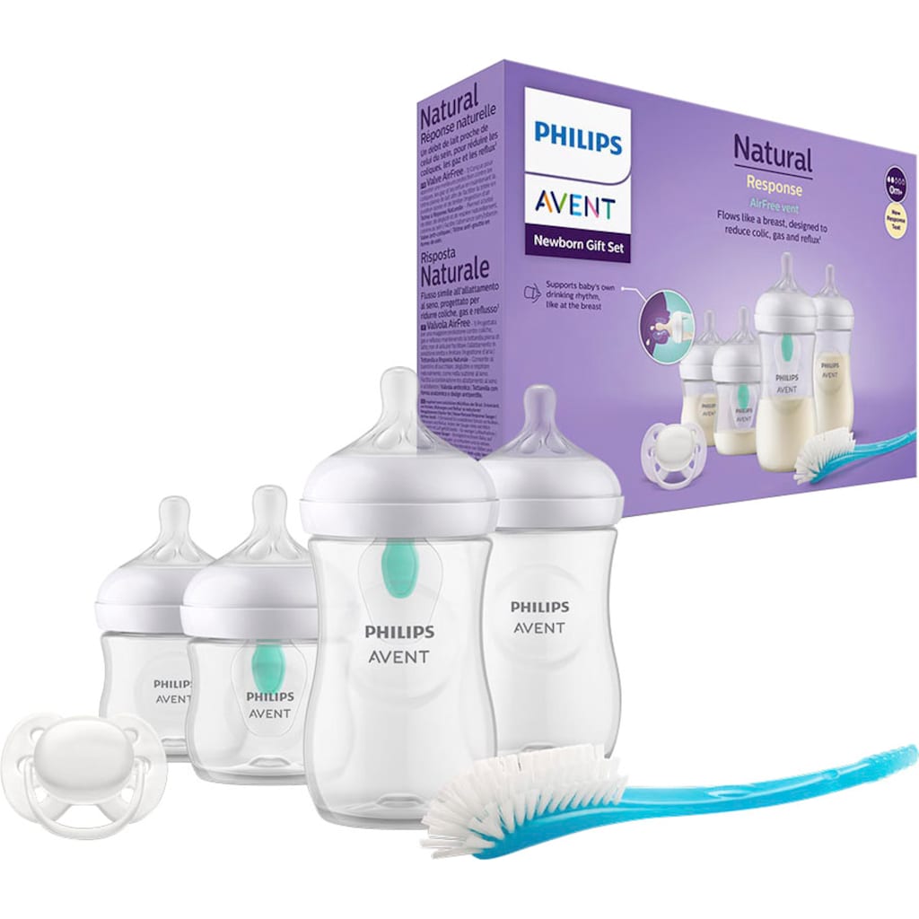 Philips AVENT Babyflasche »Natural Response Flaschen-Set Air-Free Ventil SCD657/11«