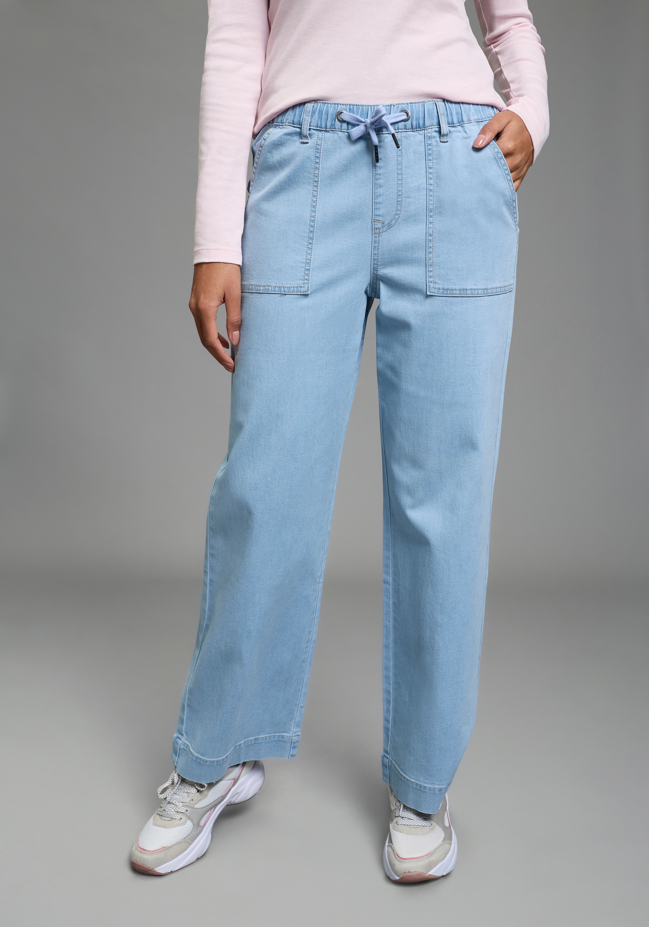 KangaROOS Weite Jeans weite Beinweite, normale Leibhöhe, knöchellanger Schn günstig online kaufen