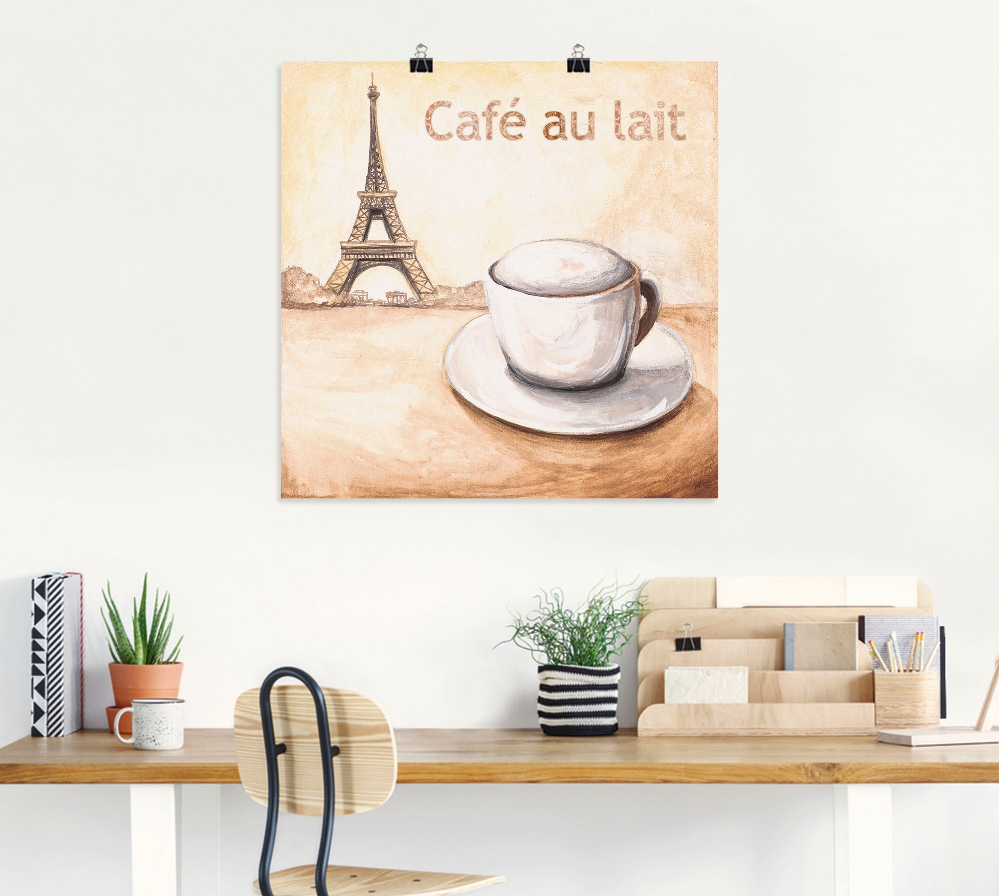 Artland Poster "Café au lait in Paris", Kaffee Bilder, (1 St.), als Alubild günstig online kaufen