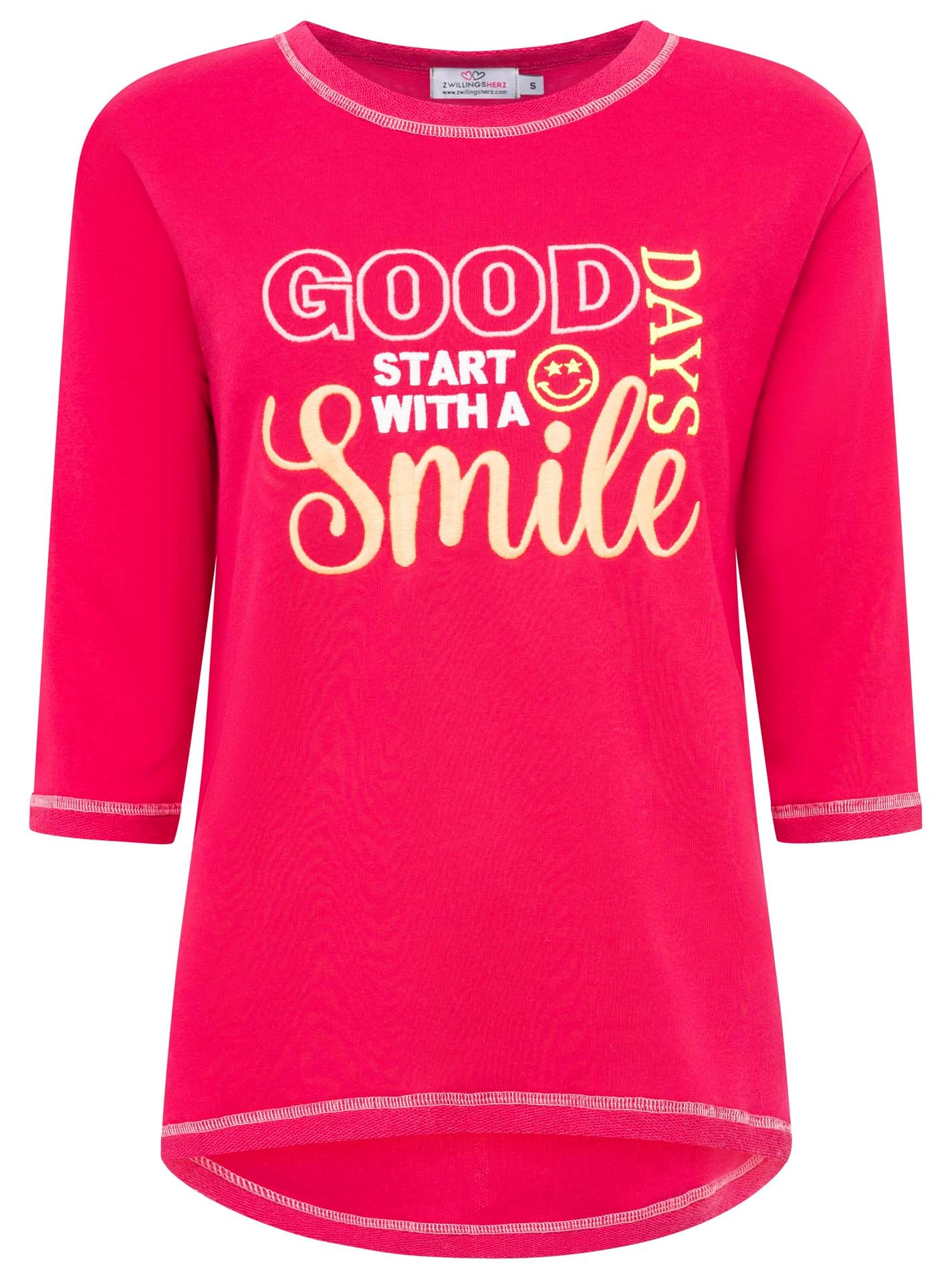 Zwillingsherz Langarmshirt ""Good Days"", mit auffälliger, gestickter Neon günstig online kaufen