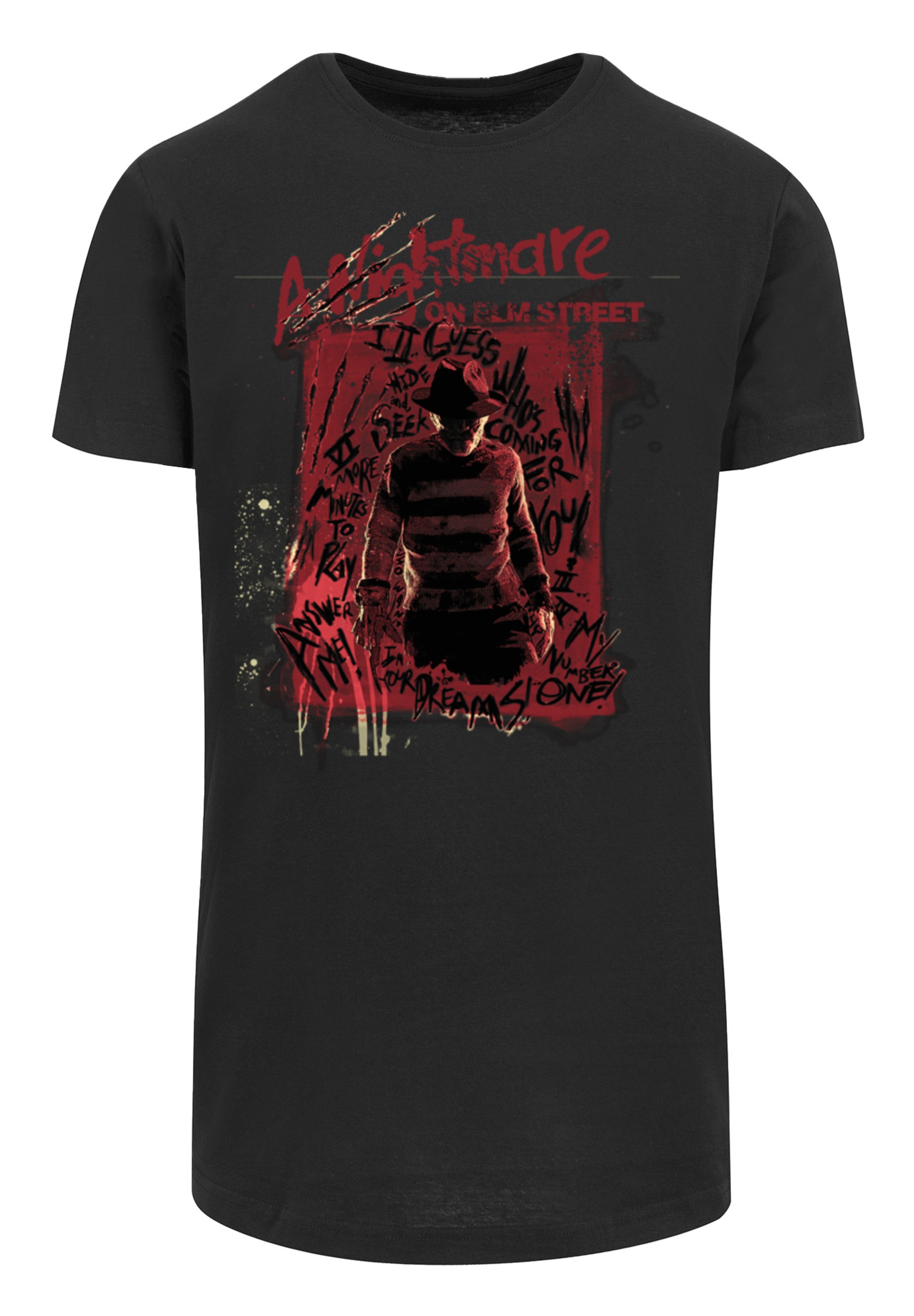 F4NT4STIC T-Shirt »Nightmare On Elm Street Freddy Silhouette«, Herren,Premium Merch,Lang,Longshirt,Bedruckt