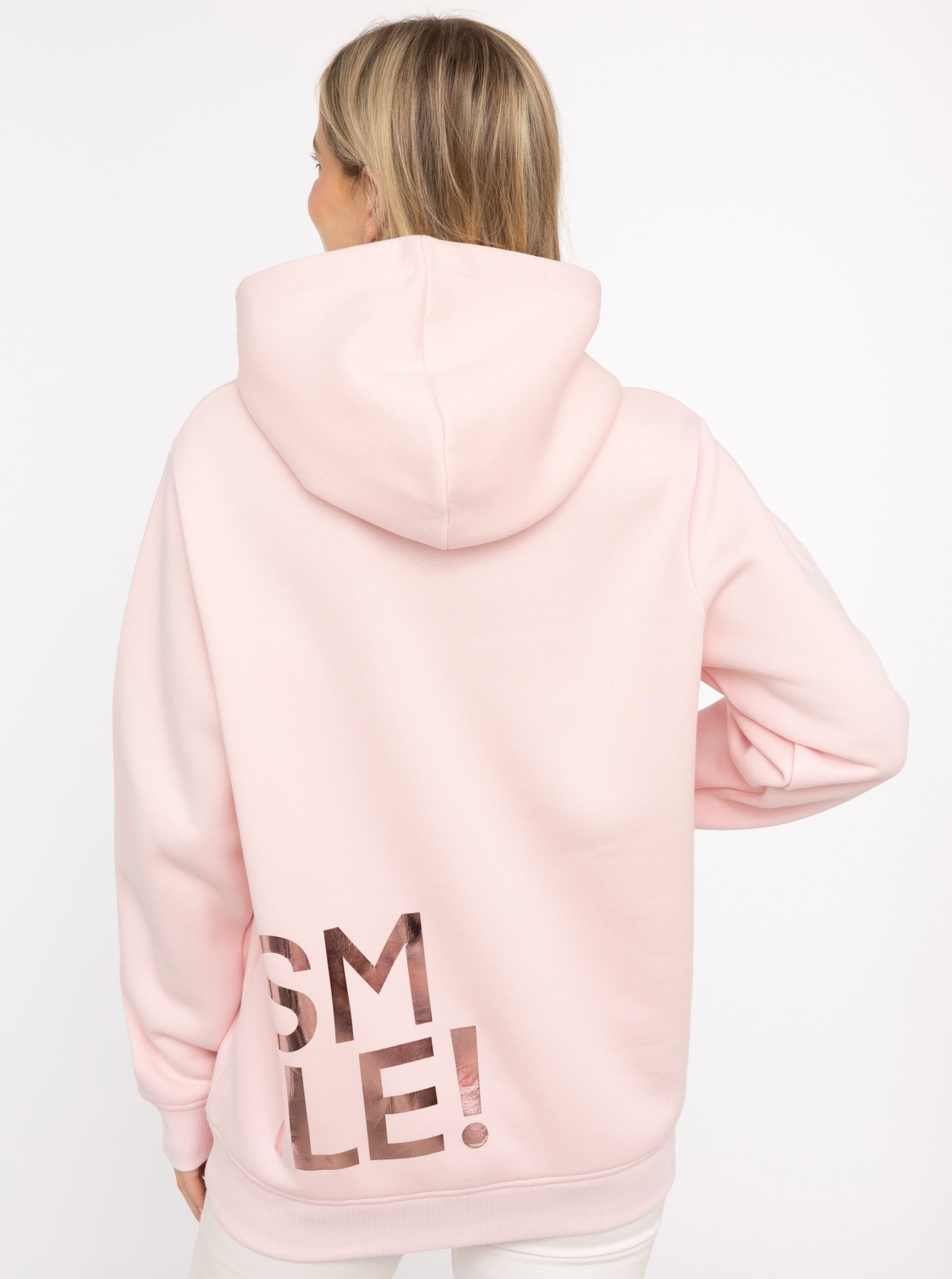 Zwillingsherz Hoodie »"Alissa Shiny"«, glänzender Print, Daumenloch, Kordel, gesticktes Herz am Ärmel