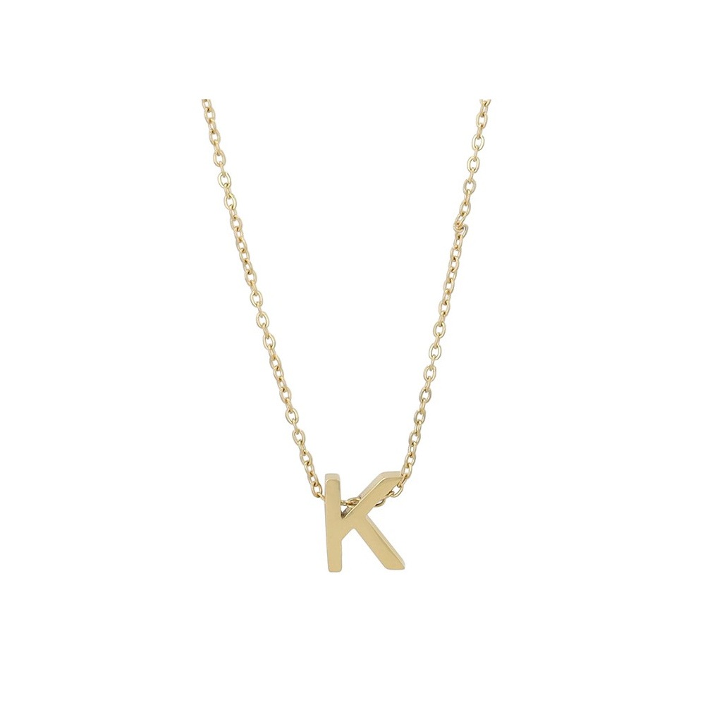Kette ohne Anhänger ADELIA´S "Damen Halskette – Buchstabe N aus Edelstahl 45+5", gold, Halsketten, Damen, 50cm, Edelstahl, Zum Verschenken an Menschen, die Ihnen am Herzen liegen