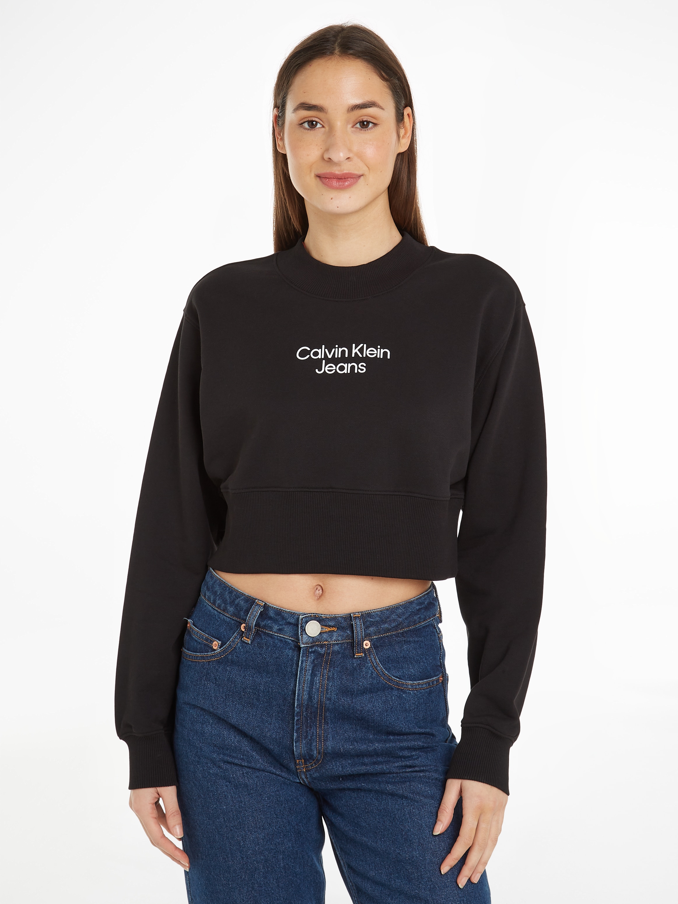 Calvin Klein Jeans Sweatshirt "STACKED INSTITUTIONAL CREWNECK", mit Logoprä günstig online kaufen