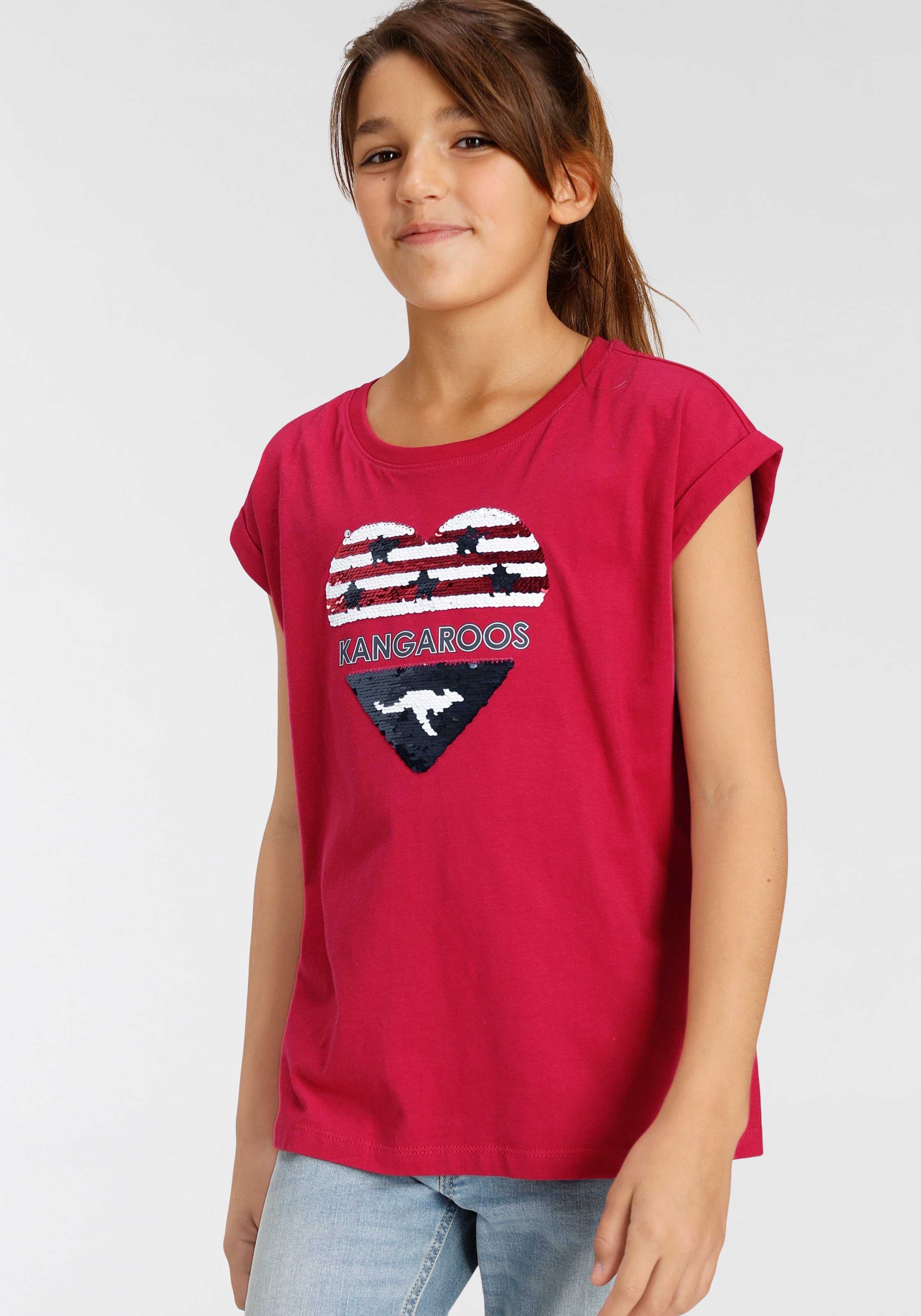 KangaROOS T-Shirt ▷ | Herz« für »Wendepaillette BAUR