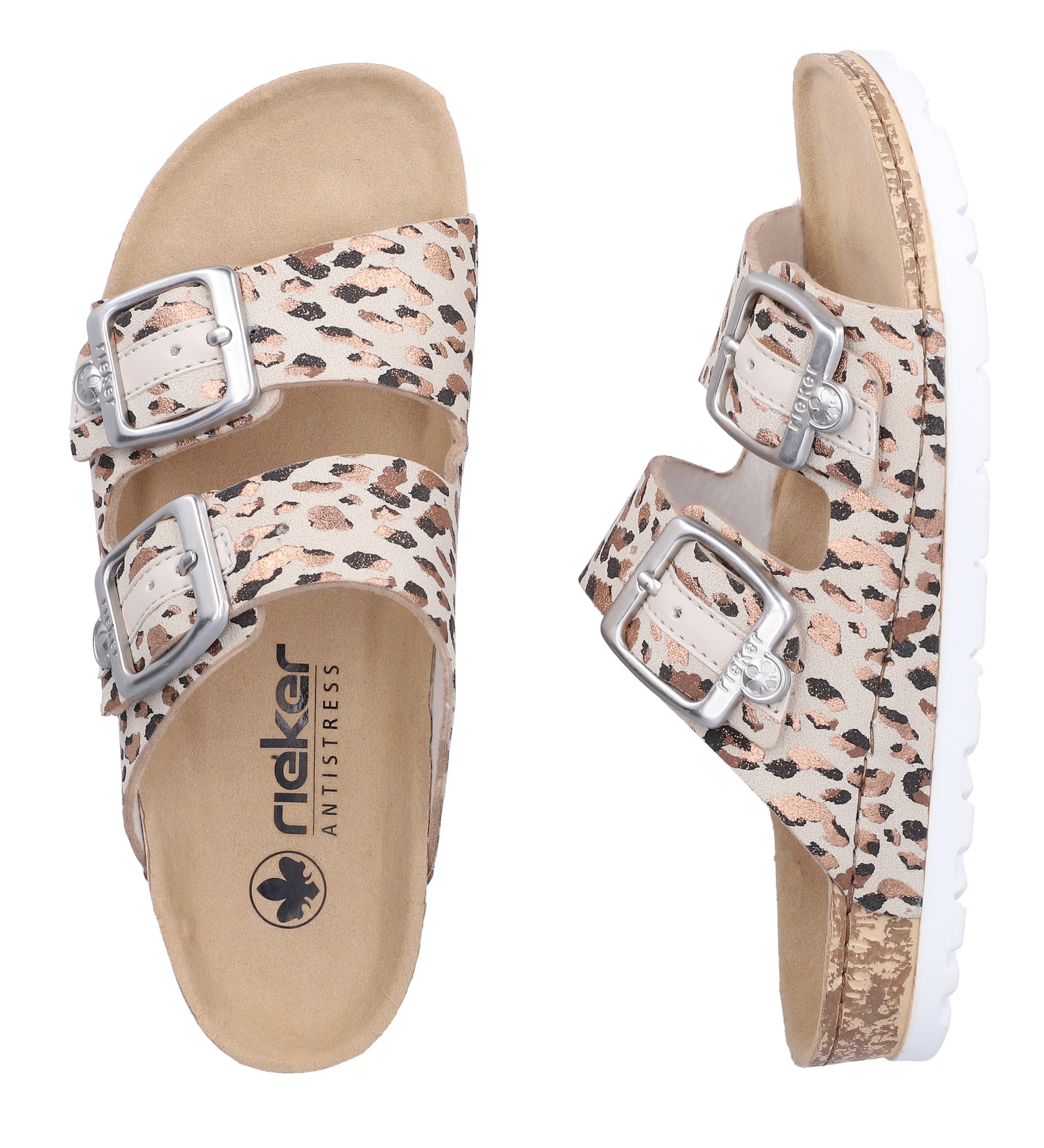 Rieker Pantolette  , Sommerschuh, Schlappen mit verstellbaren Schnallen
