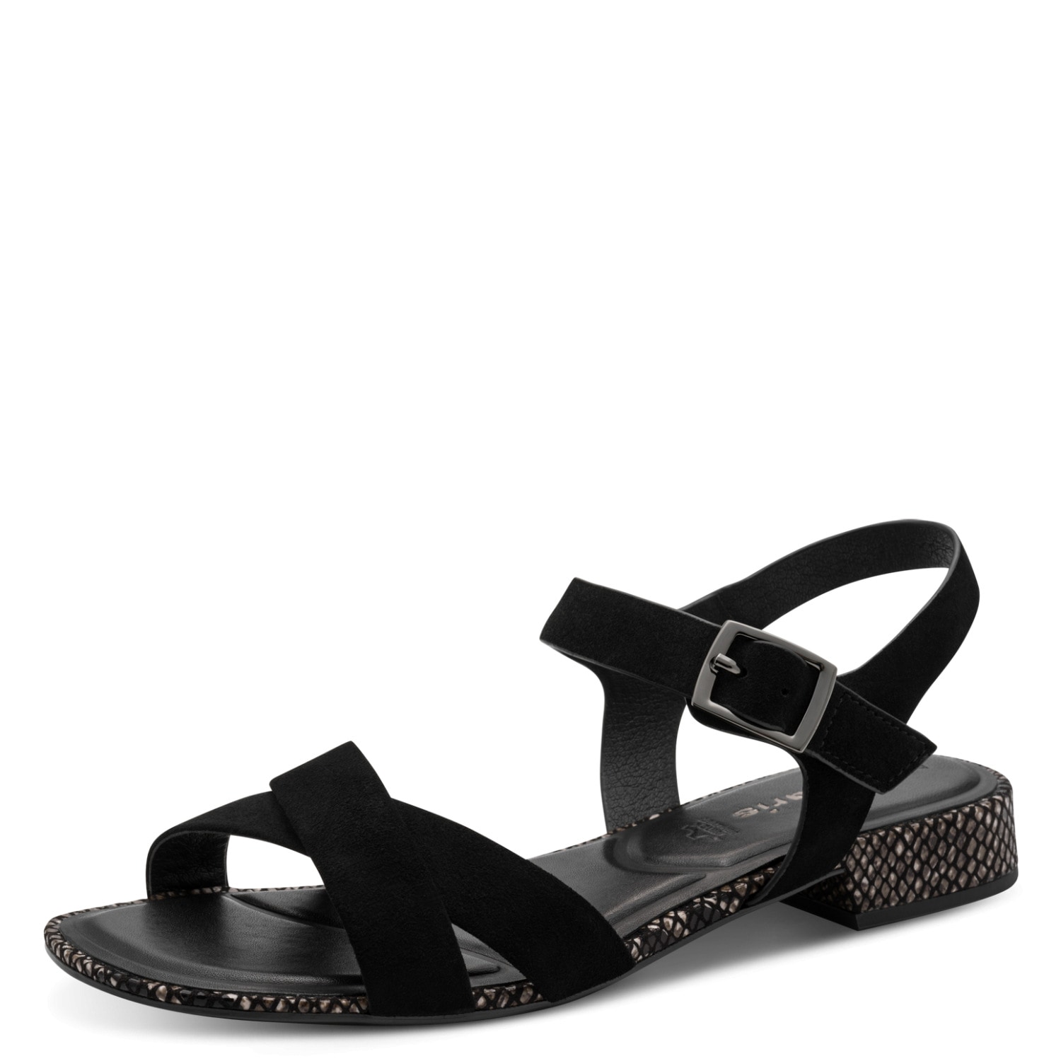 Tamaris Sandalette Blockabsatz, Sommerschuh, Riemchensandale mit Kreuzbandage