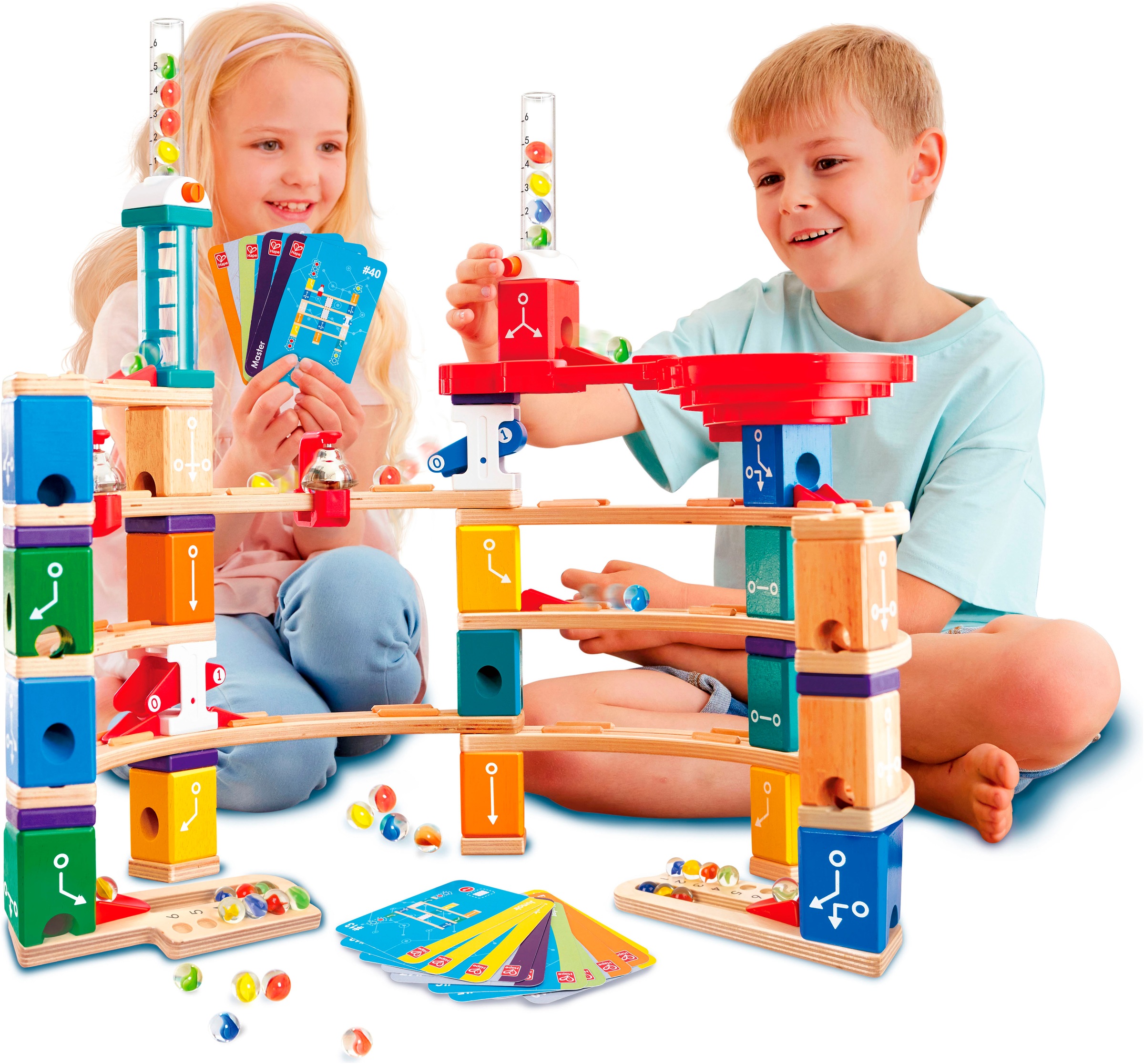 Hape Kugelbahn »Quadrilla Kodierungsset für Fortgeschrittene«, (119 tlg.)