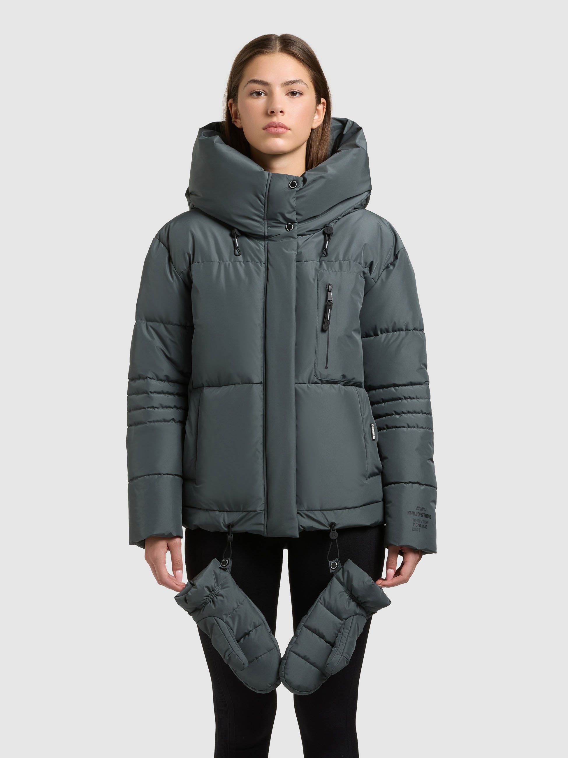 khujo Steppjacke »PEEKE2 WITH GLOVES« mit Kapuze