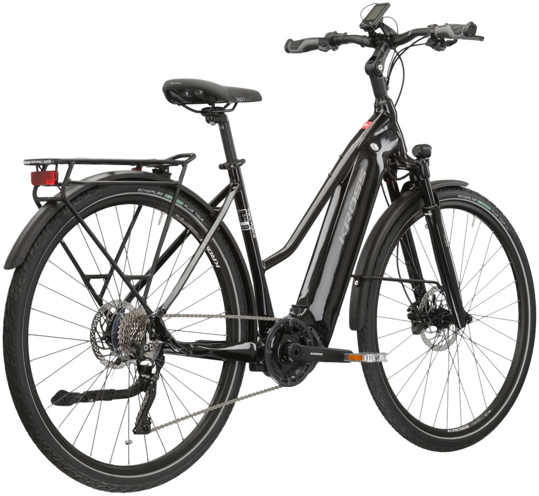 Kross E-Bike »E-Trekkingrad Trans Hybrid 6.0 28 Zoll schwarz«, 10 Gang, Shimano, DEORE XT T8000, Mittelmotor 250 W