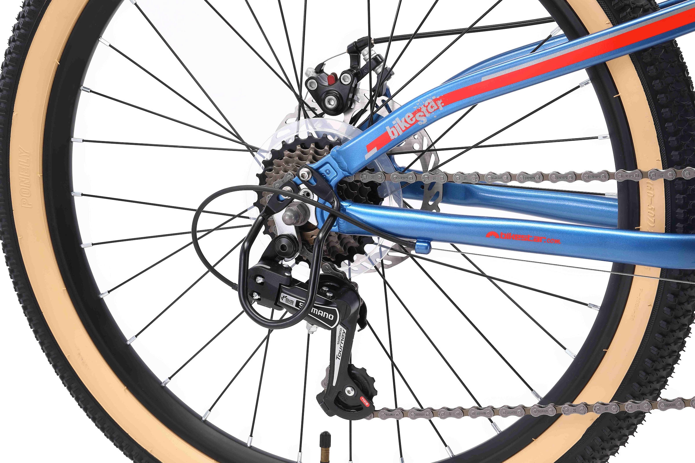 Bikestar Jugendfahrrad, 21 Gang, Shimano, RD-TY300 Schaltwerk, Kettenschaltung, für Damen und Herren, Kettenschaltung