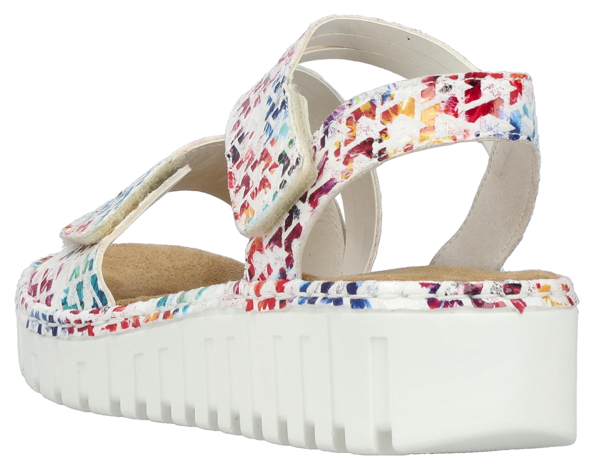 Rieker Plateausandale, Sommerschuh, Sandalette, Keilabsatz, mit Klettriemchen