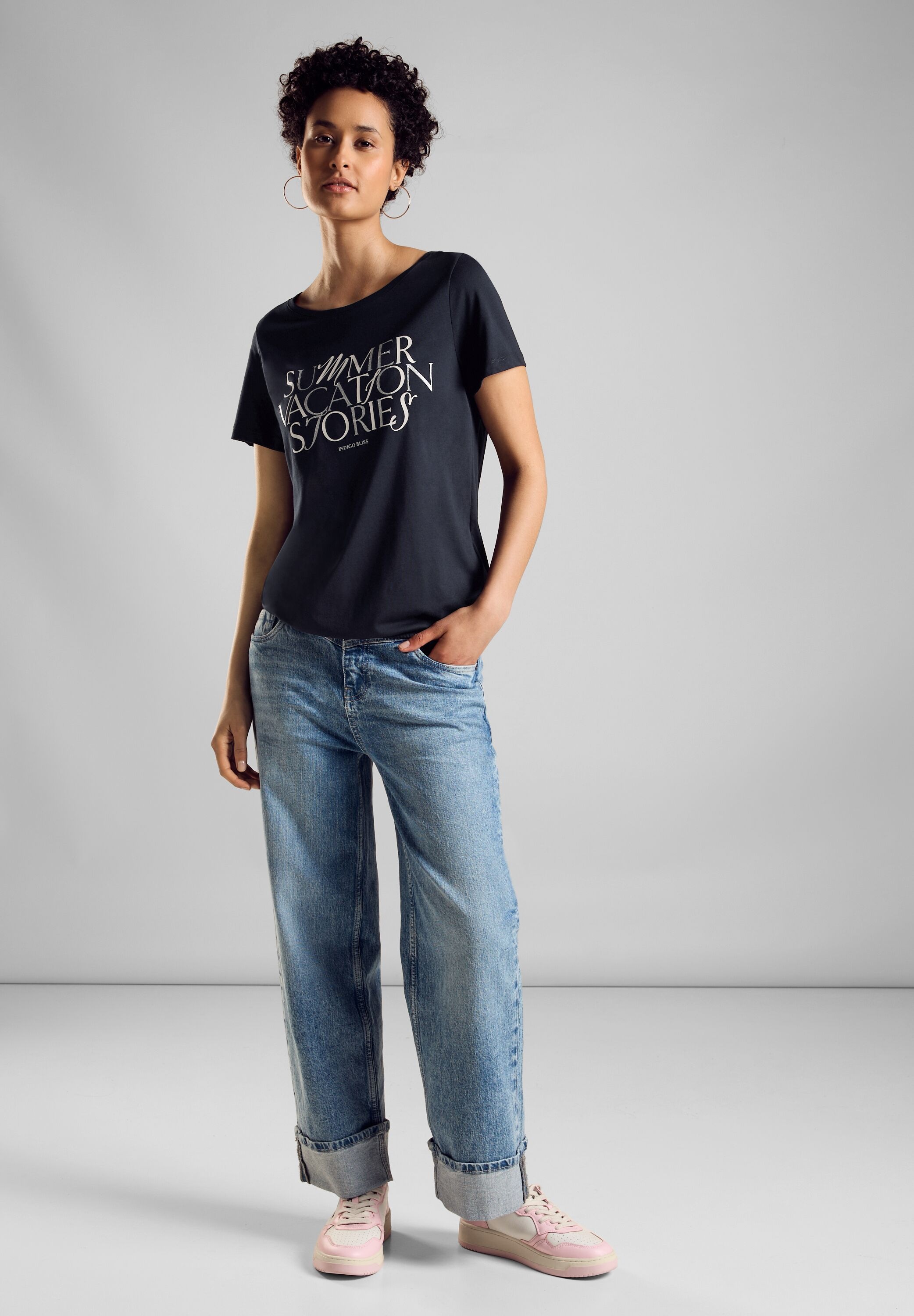 STREET ONE Print-Shirt, mit Gummizug im Bund