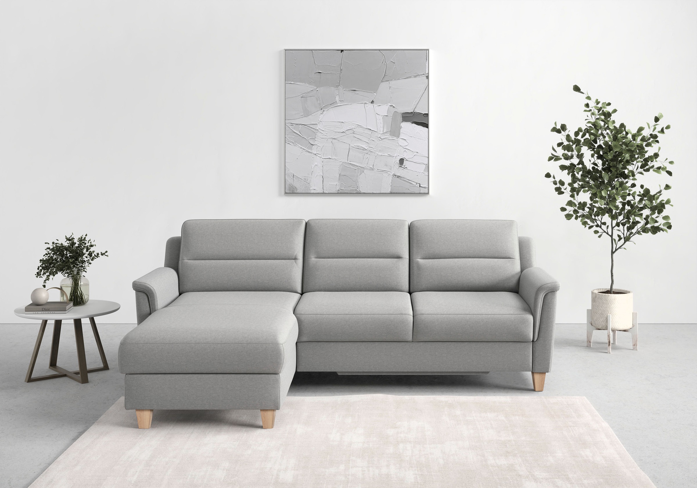 Ecksofa SIT & MORE "Farö L-Form", grau, B:234cm H:90cm T:168cm, Sofas, Ecksofa, inklusive Federkern, wahlweise mit Bettfunktion und Bettkasten 8