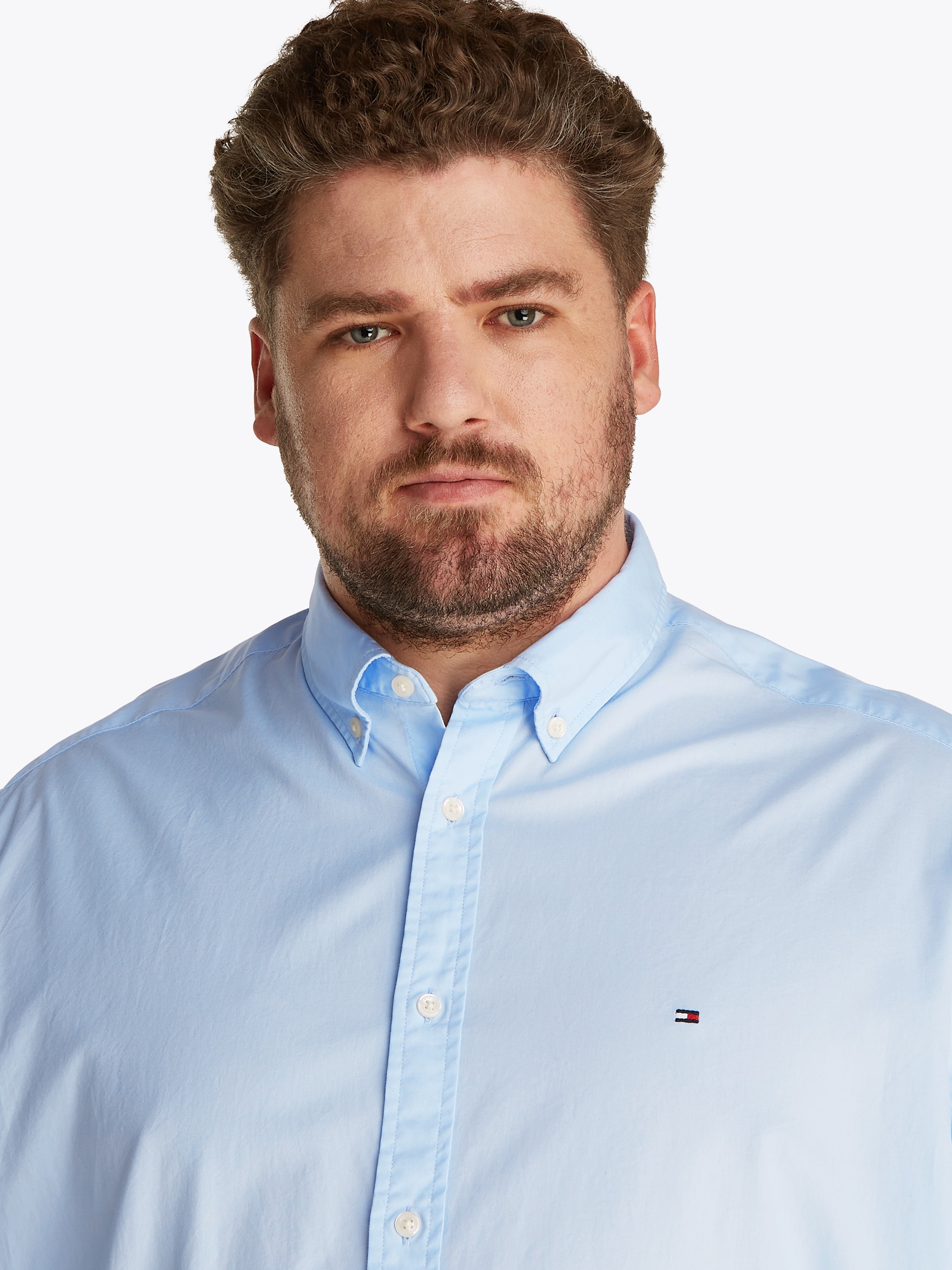 Tommy Hilfiger Big & Tall Langarmhemd »BT-FLEX POPLIN SOLID RF SHIRT-B«, Große Größen