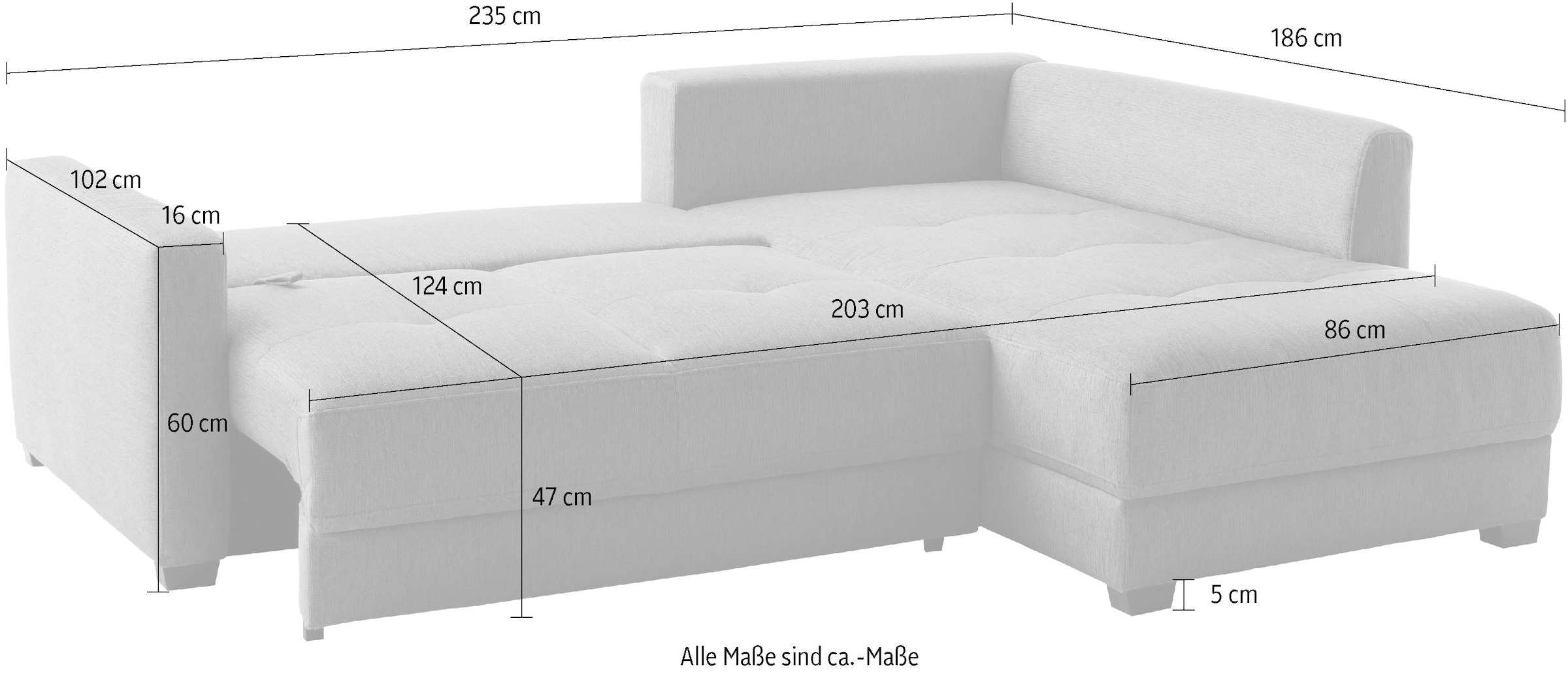 Mr. Couch Ecksofa »Pierre, L-Form mit BoxSpring«, Mit Boxpring-Taschenfederkern