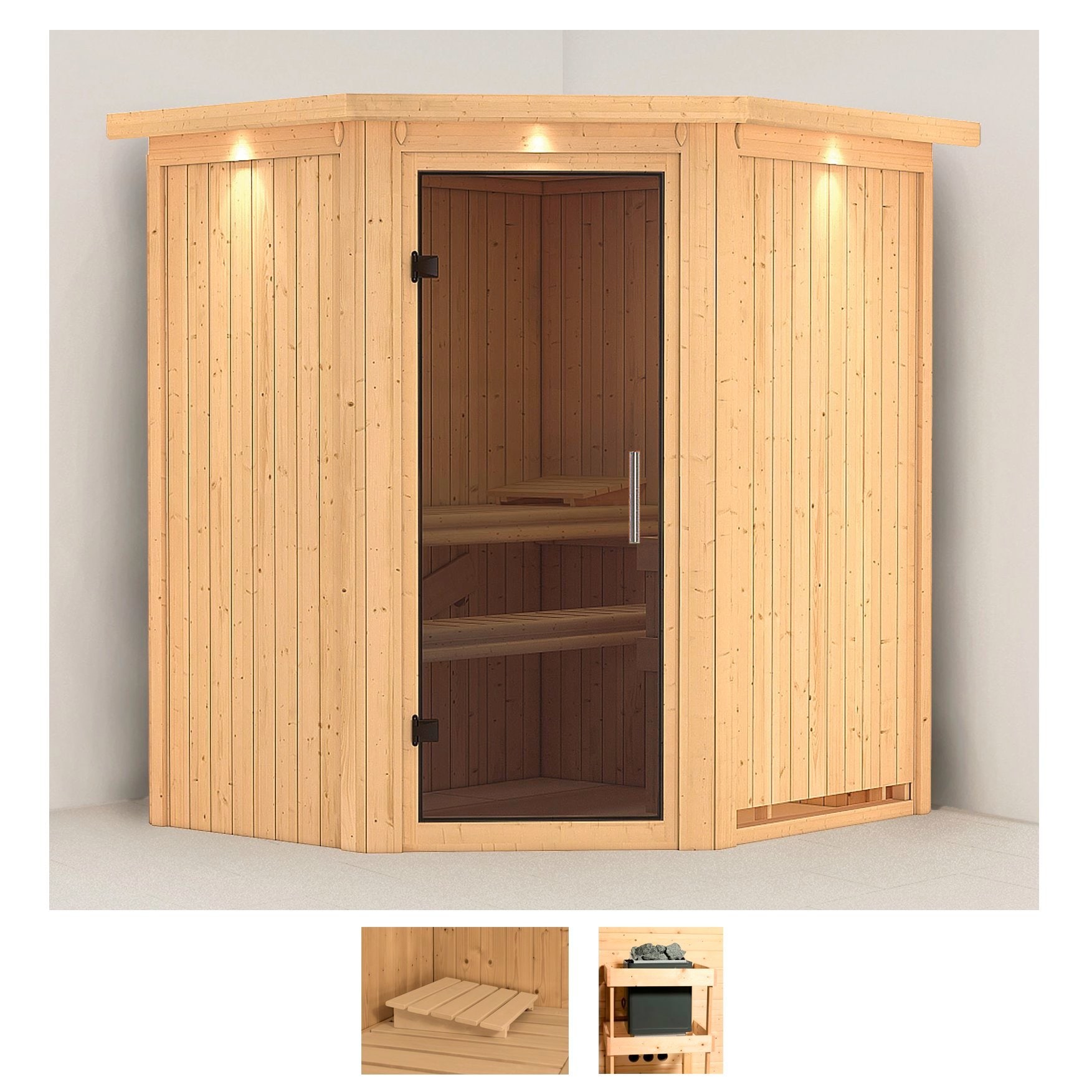 Karibu Sauna "Tomke" Set, ohne Ofen