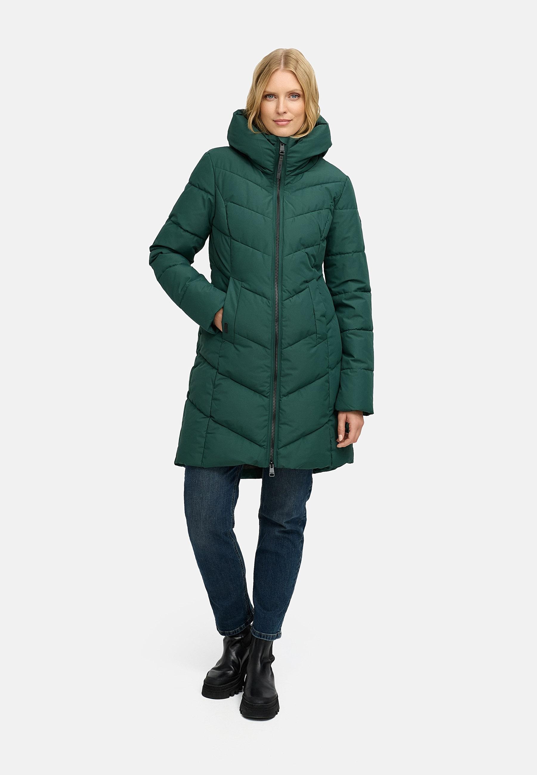 Ragwear Steppmantel »Natalin YOUMODO«, Warmer Damen Wintermantel mit V-Steppung und Kapuze