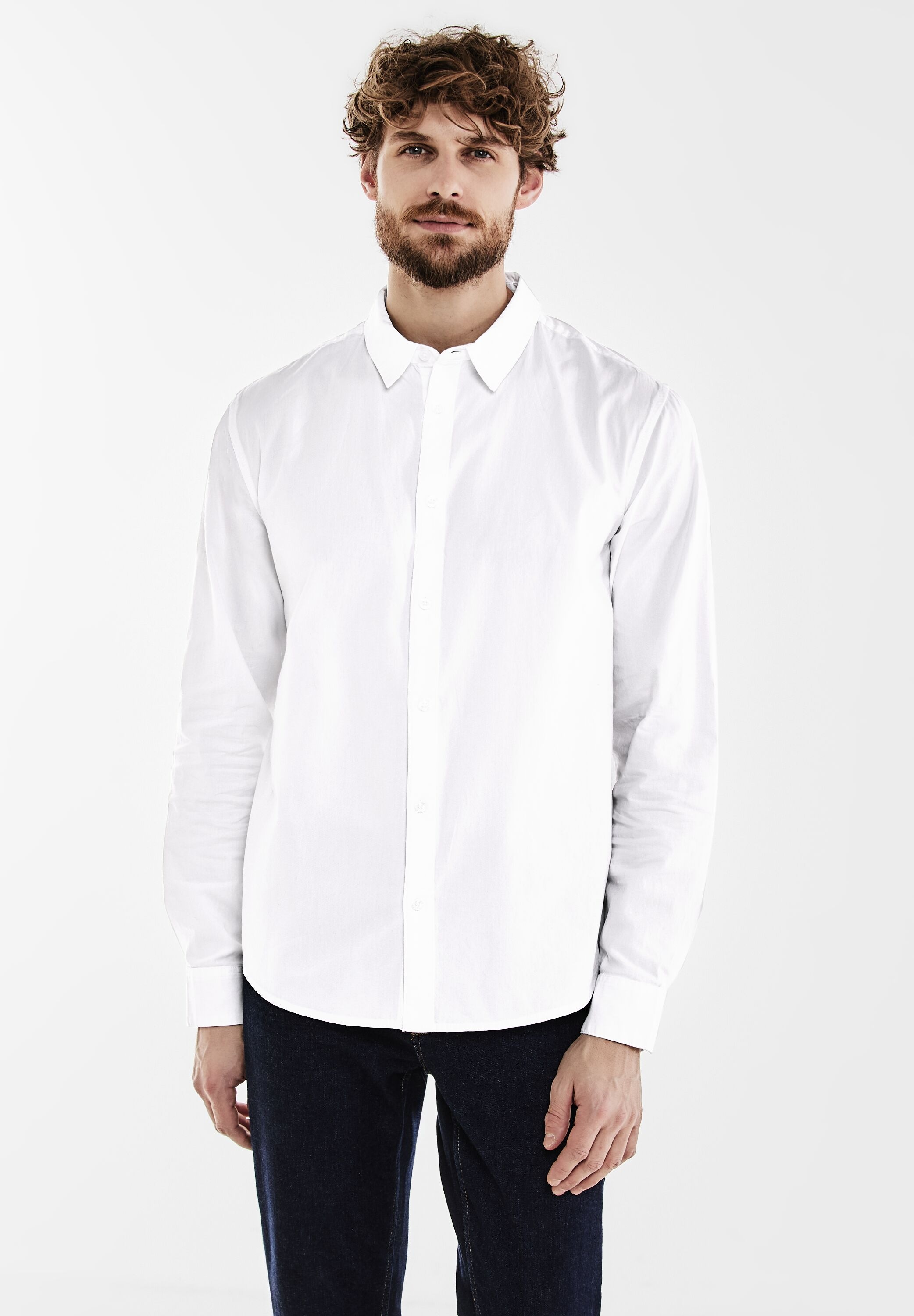 STREET ONE MEN Langarmhemd, aus reiner Baumwolle