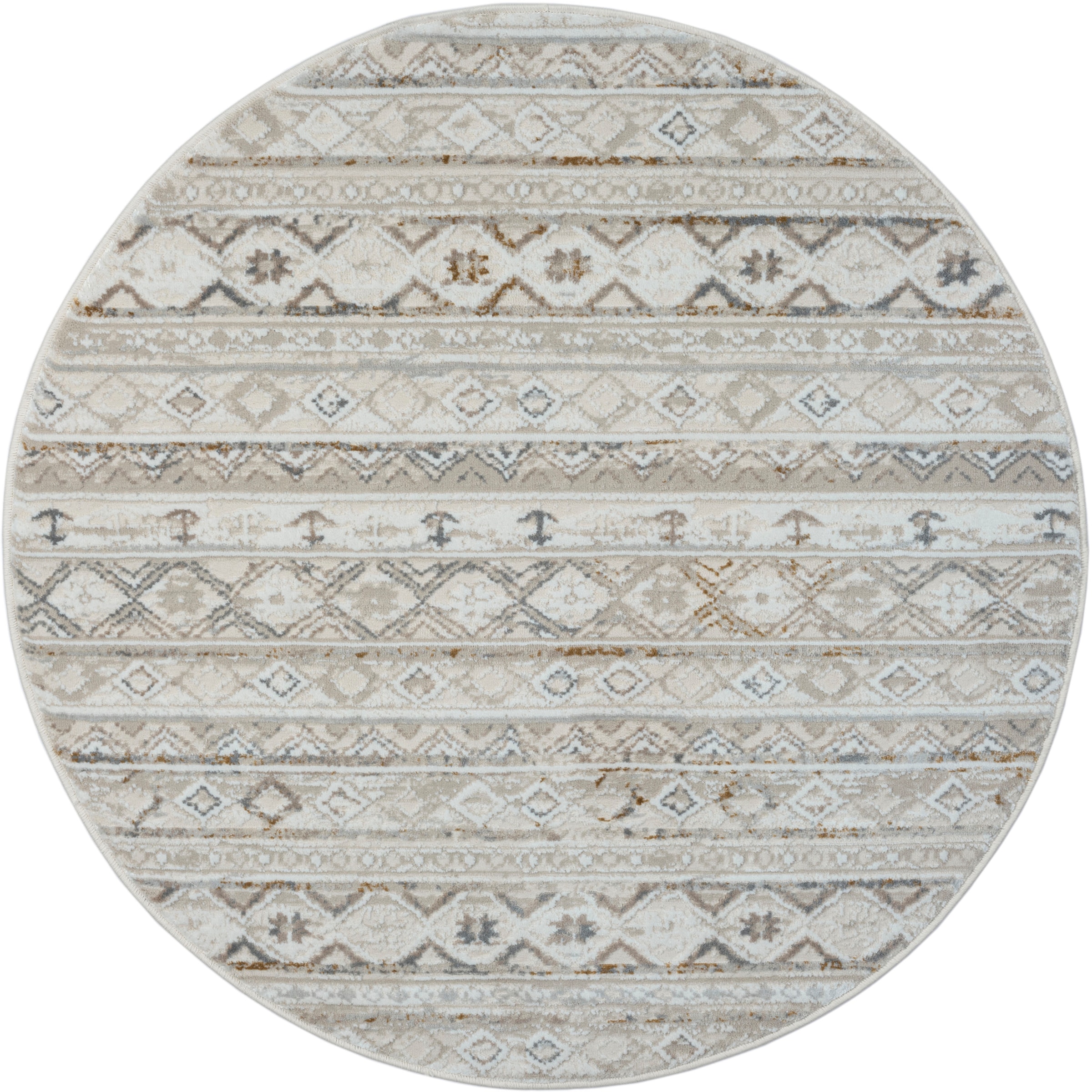 Myflair Möbel & Accessoires Teppich »My Nomady Lagerräumung«, rund, 10 mm Höhe, Kurzflor, Scandi-Design, besonders weich durch Microfaser