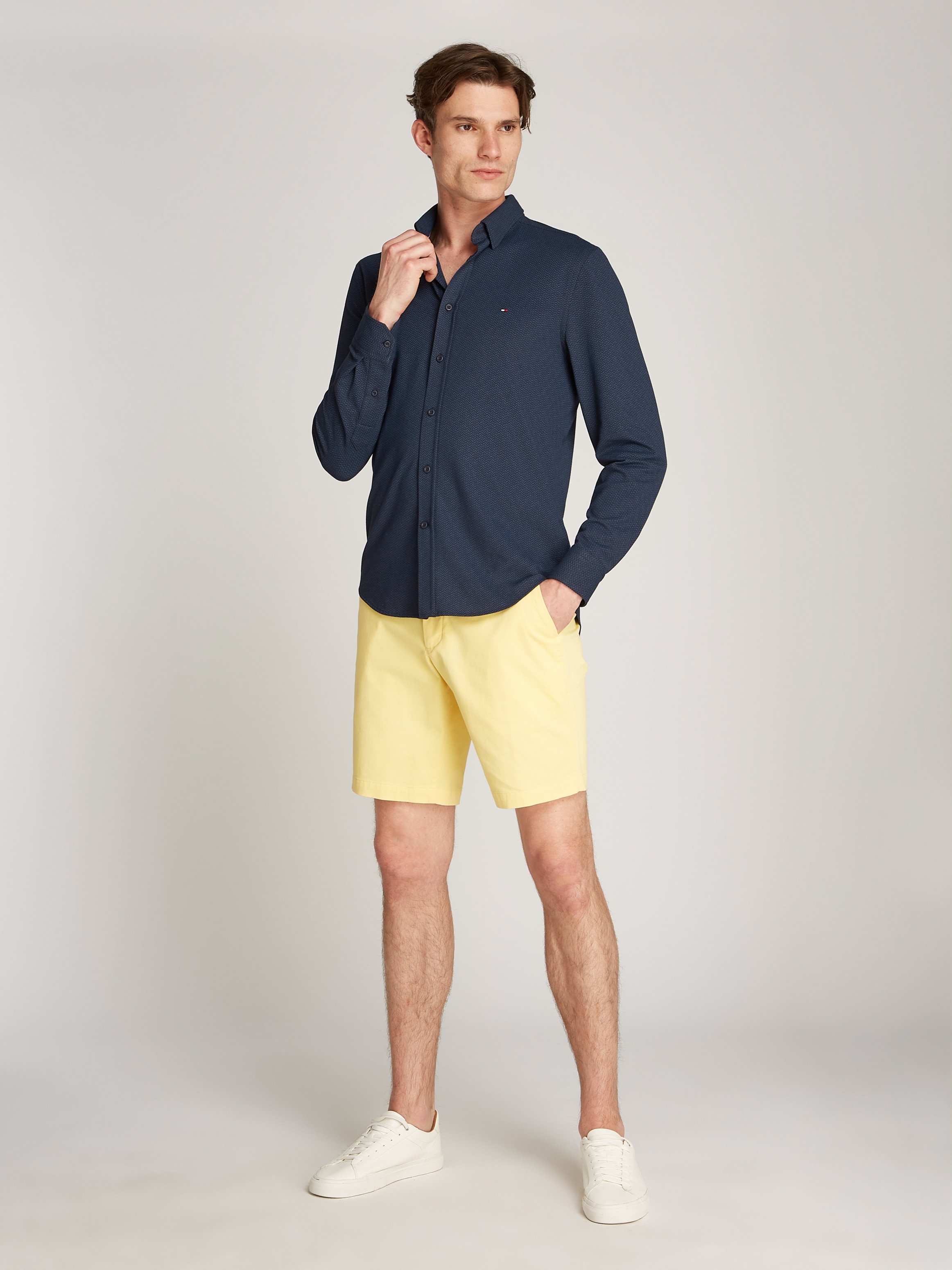 Tommy Hilfiger Businesshemd »PERFORMANCE OXF PIQUE PRT SHIRT«, mit Fischgratmuster