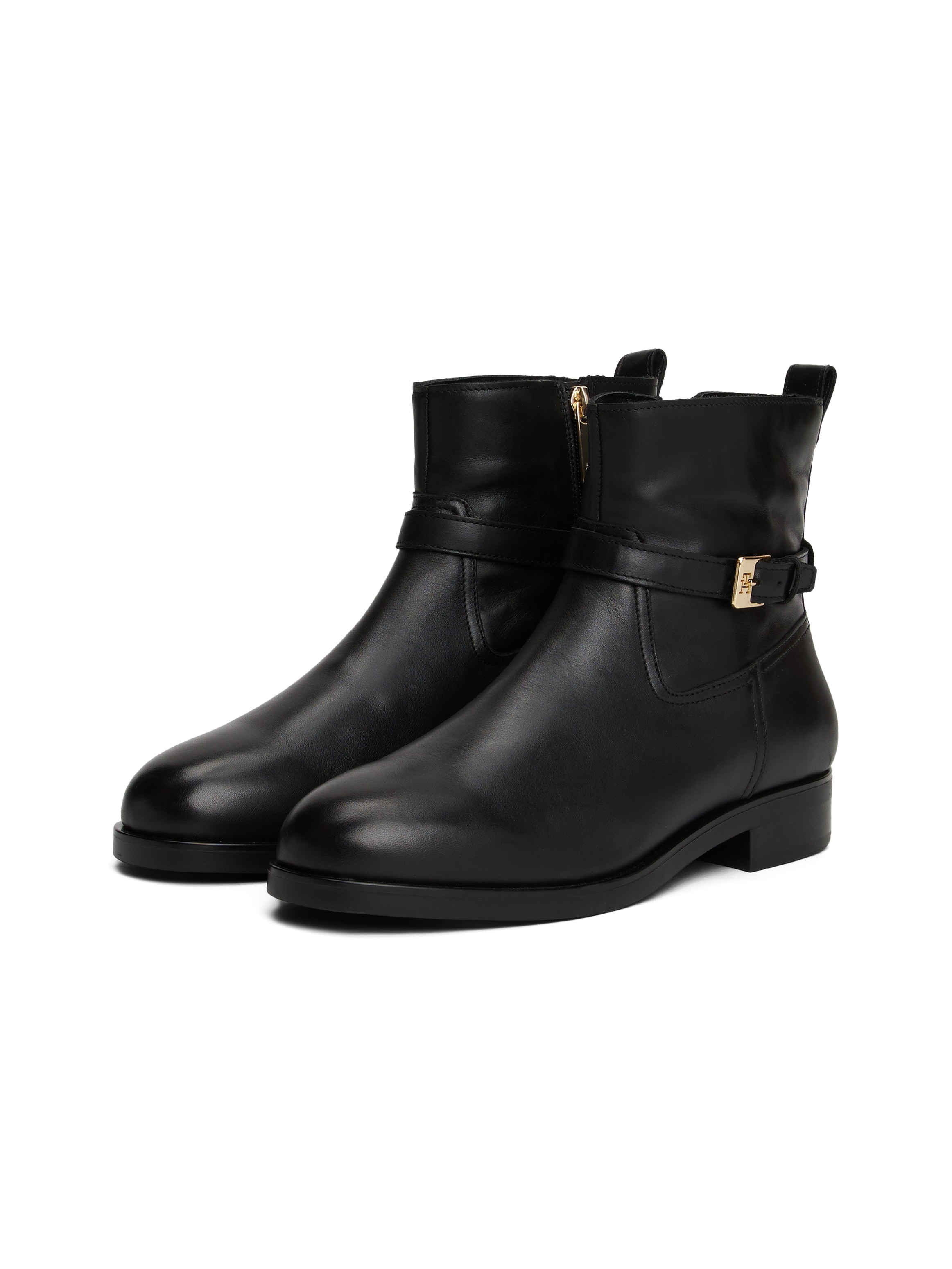 Tommy Hilfiger Stiefelette "TH BUCKLE RIDING LEATHER BOOTIE", Blockabsatz, günstig online kaufen