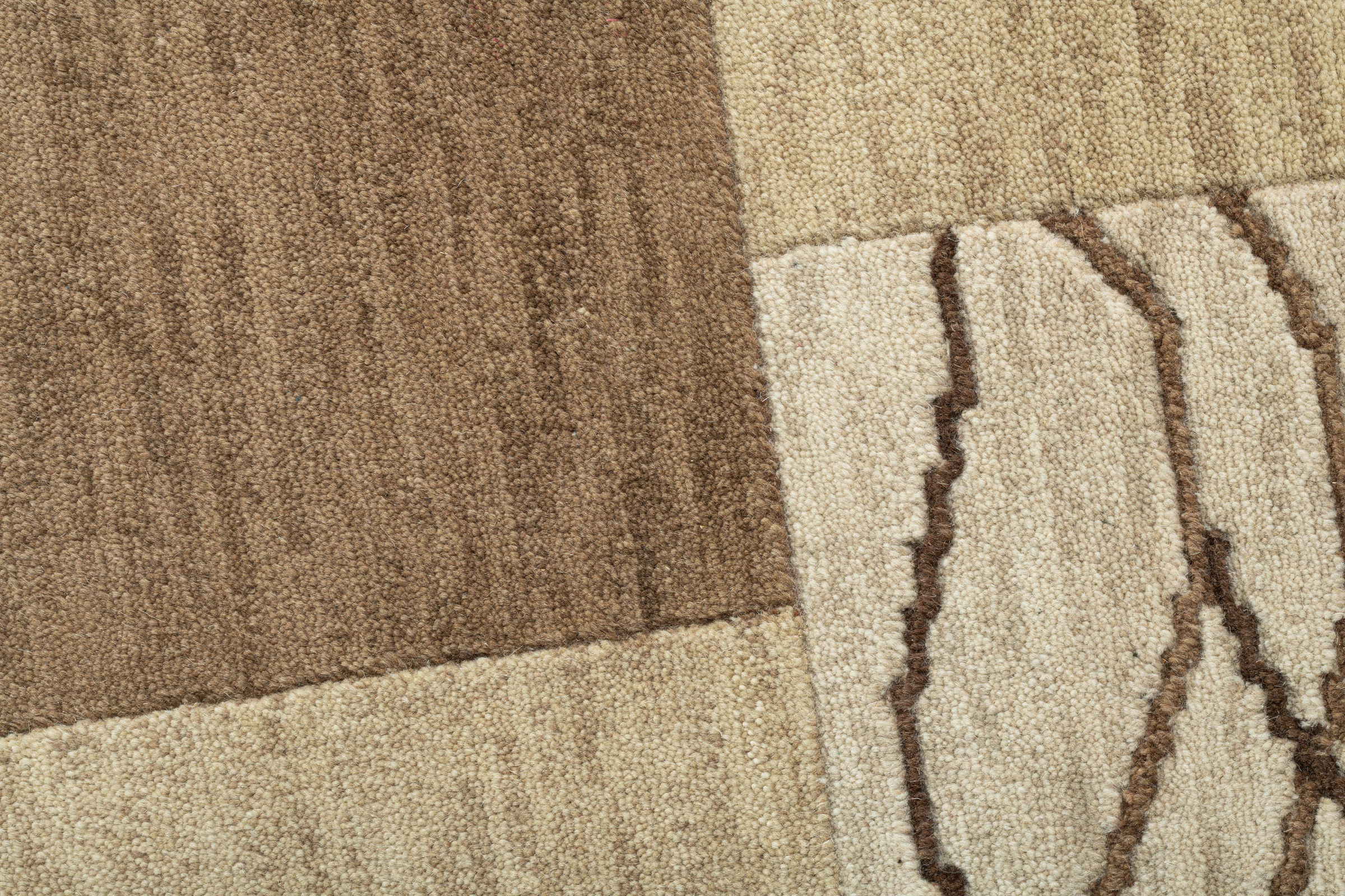 THEKO Wollteppich »Domas 4028«, rechteckig, 12 mm Höhe, Kurzflor, reine Wolle, handgeknüpft, modernes Patchwork Design