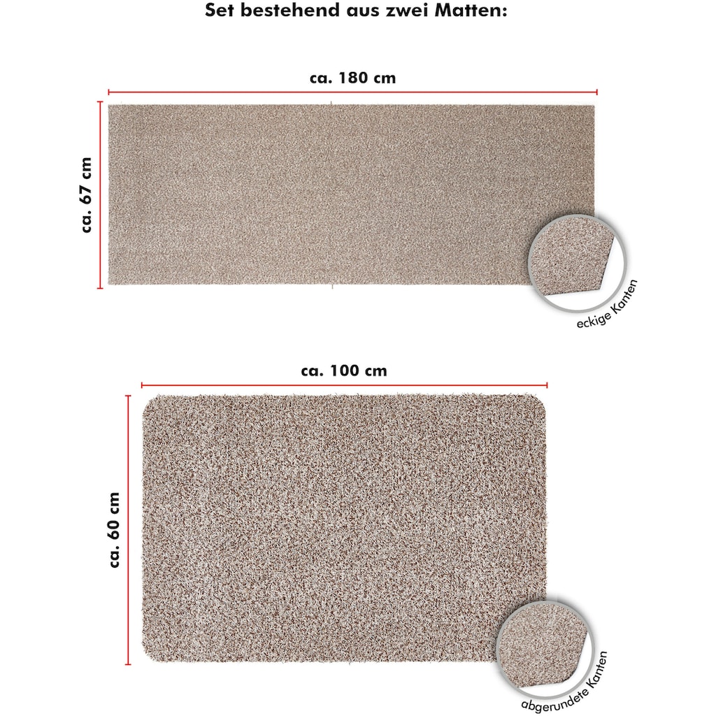 Andiamo Fußmatte »Samson, 2er Set 60/100 cm & 67/180 cm«, rechteckig