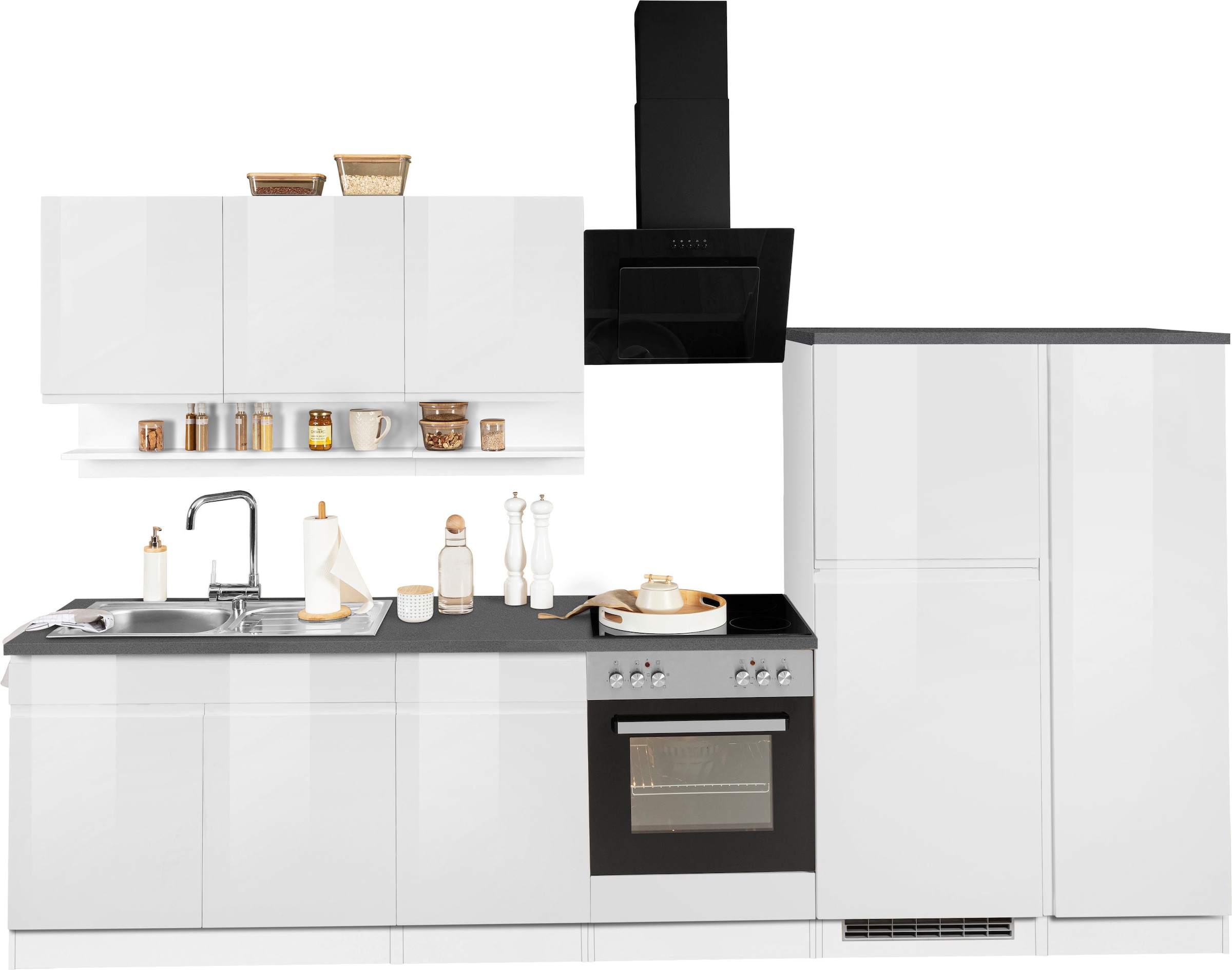 HELD MÖBEL Küchenzeile "Virginia", Breite 320 cm, wahlweise mit E-Geräten günstig online kaufen