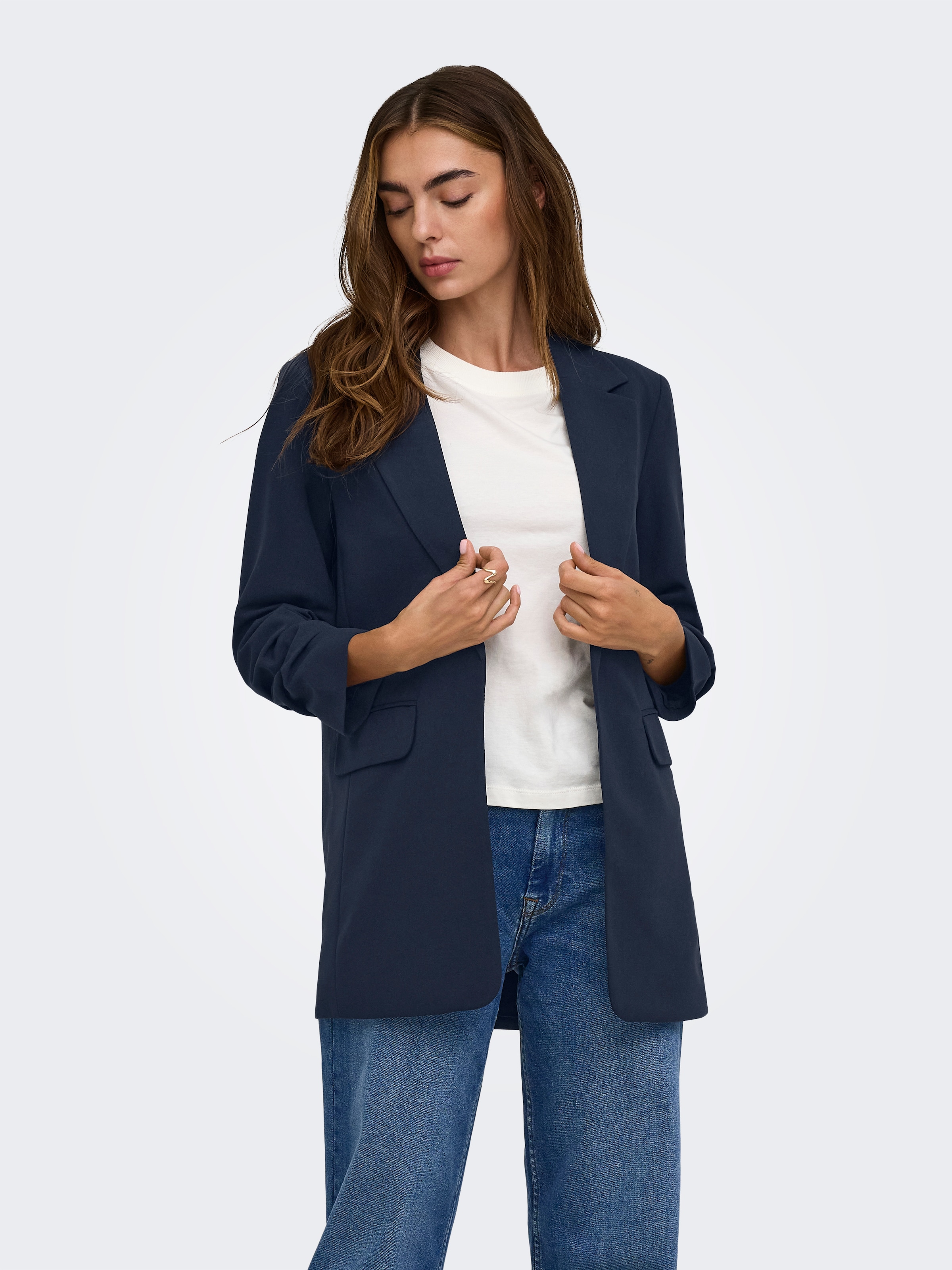 ONLY Longblazer »ONLKALINA 3/4 OPEN BLAZER CC TLR« Materialmix, loose fit
