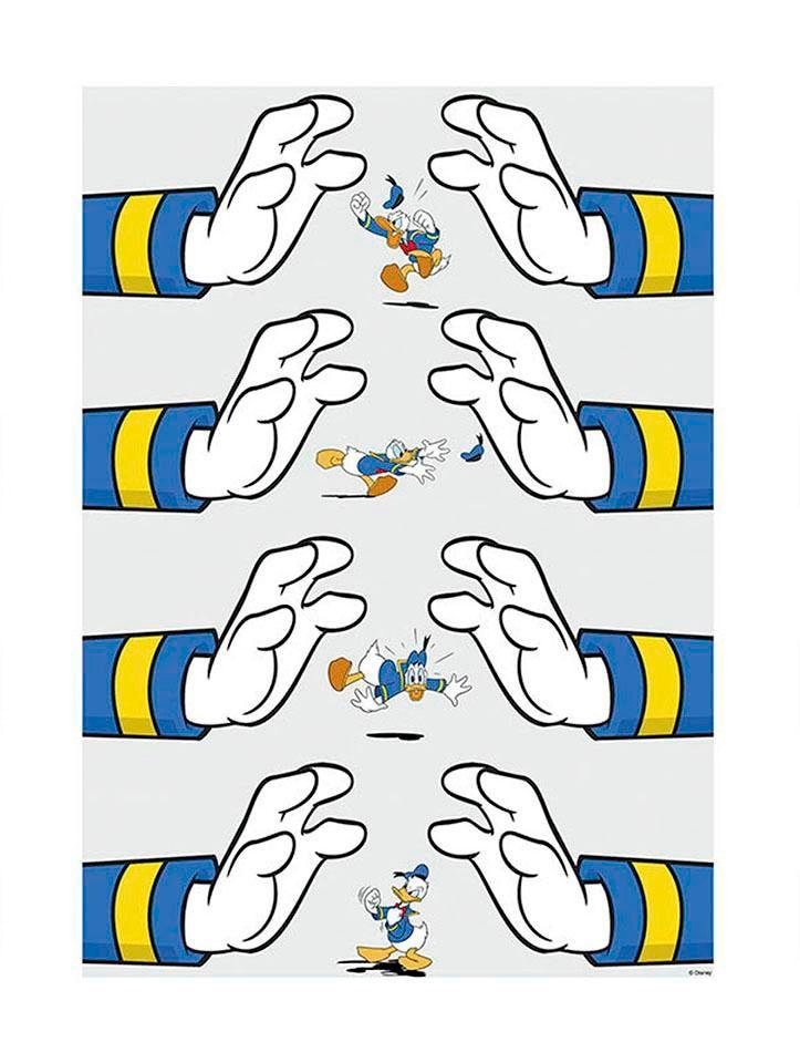 Komar Poster "Donald Duck Hands", Disney, (1 St.), Kinderzimmer, Schlafzimmer, Wohnzimmer