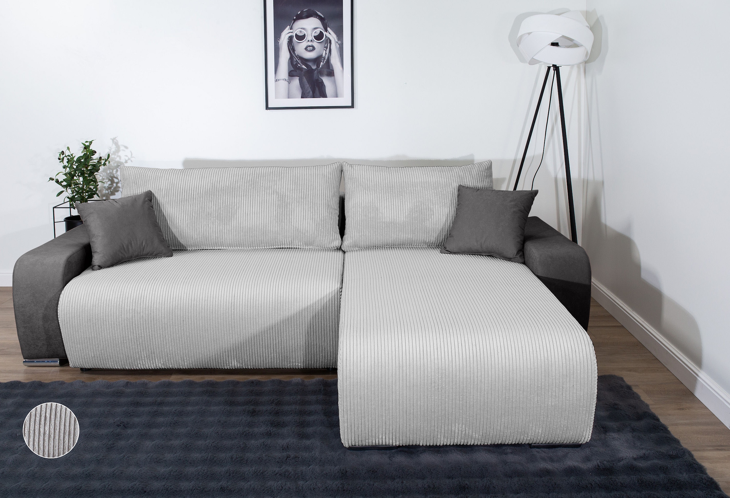 COLLECTION AB Ecksofa "Pia, L-Form, Breite 237 cm, mit Schlaffunktion" inkl günstig online kaufen