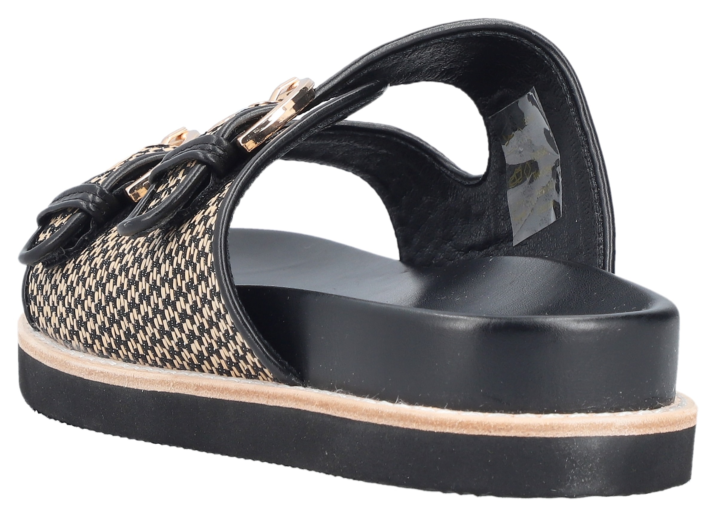 Rieker Pantolette, Sommerschuh, Strandschuh, Urlaubsschuh, Schlappen in Flecht-Optik