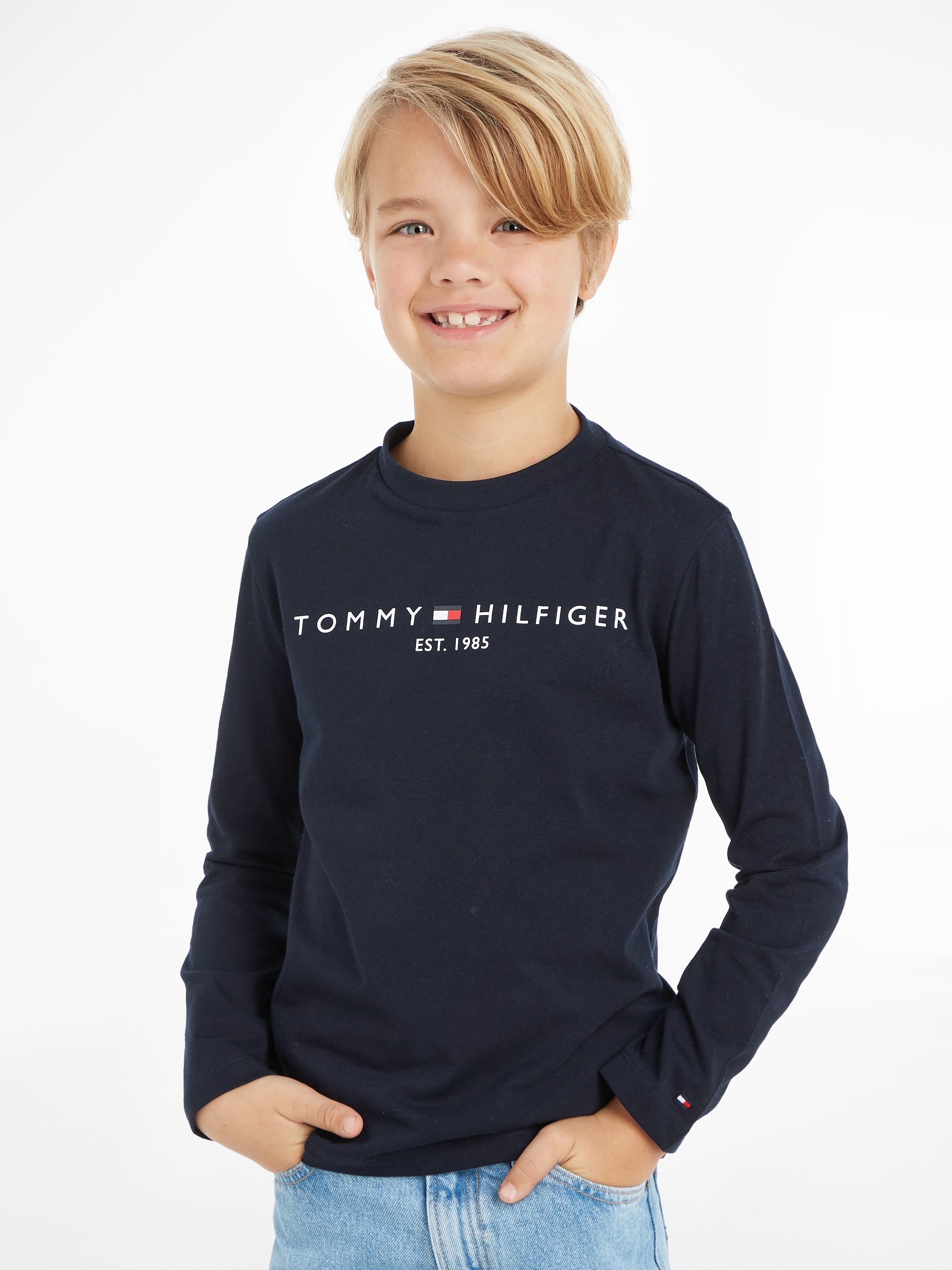 Tommy Hilfiger Langarmshirt »ESSENTIAL TEE L/S«, mit Logoschriftzug